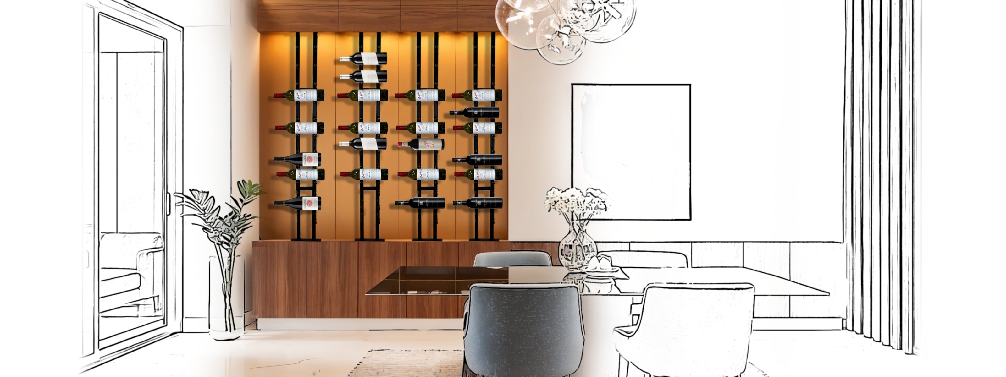 Wine Pegs, wall mounted rail pegs, wall mounted wine racks, floor to ceiling wine racks | Kingsbottle Australia