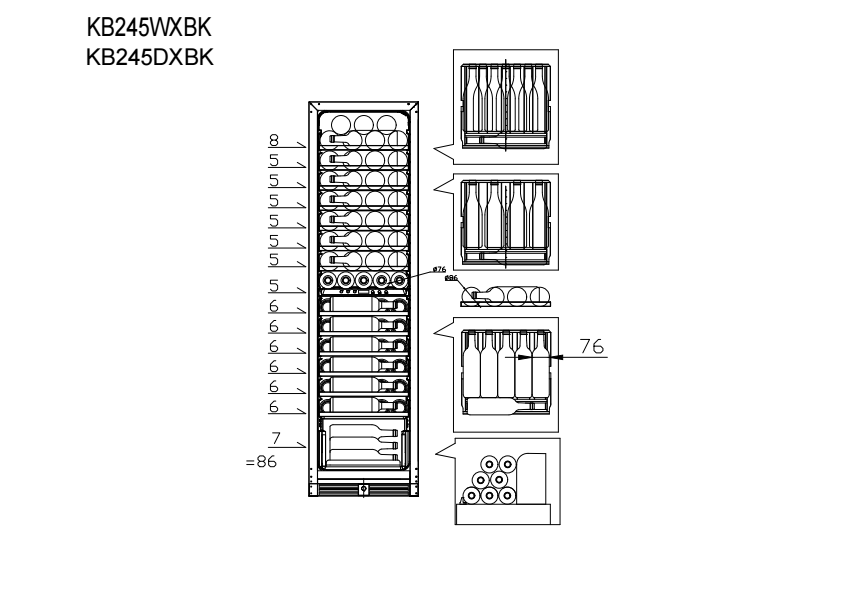 Atelier Aria - 1775mm High Sleek Single Zone Wine Fridge with Premium Performance