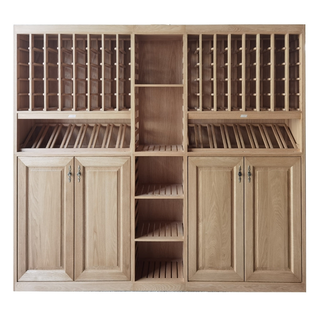 Custom Size Wine Cabinet with Door Options and Premium Wood Finishes
