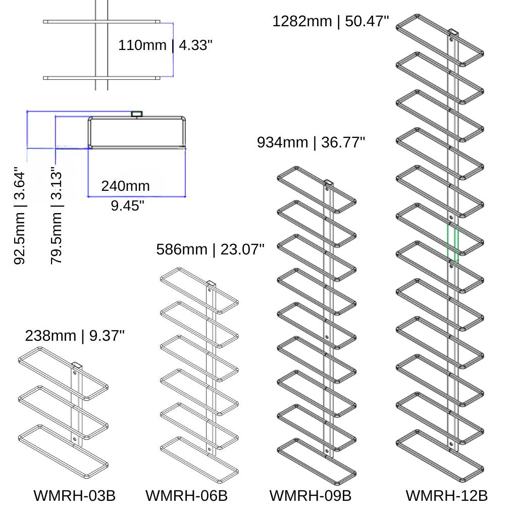H-Type Wall Mounted Metal Wine Racks