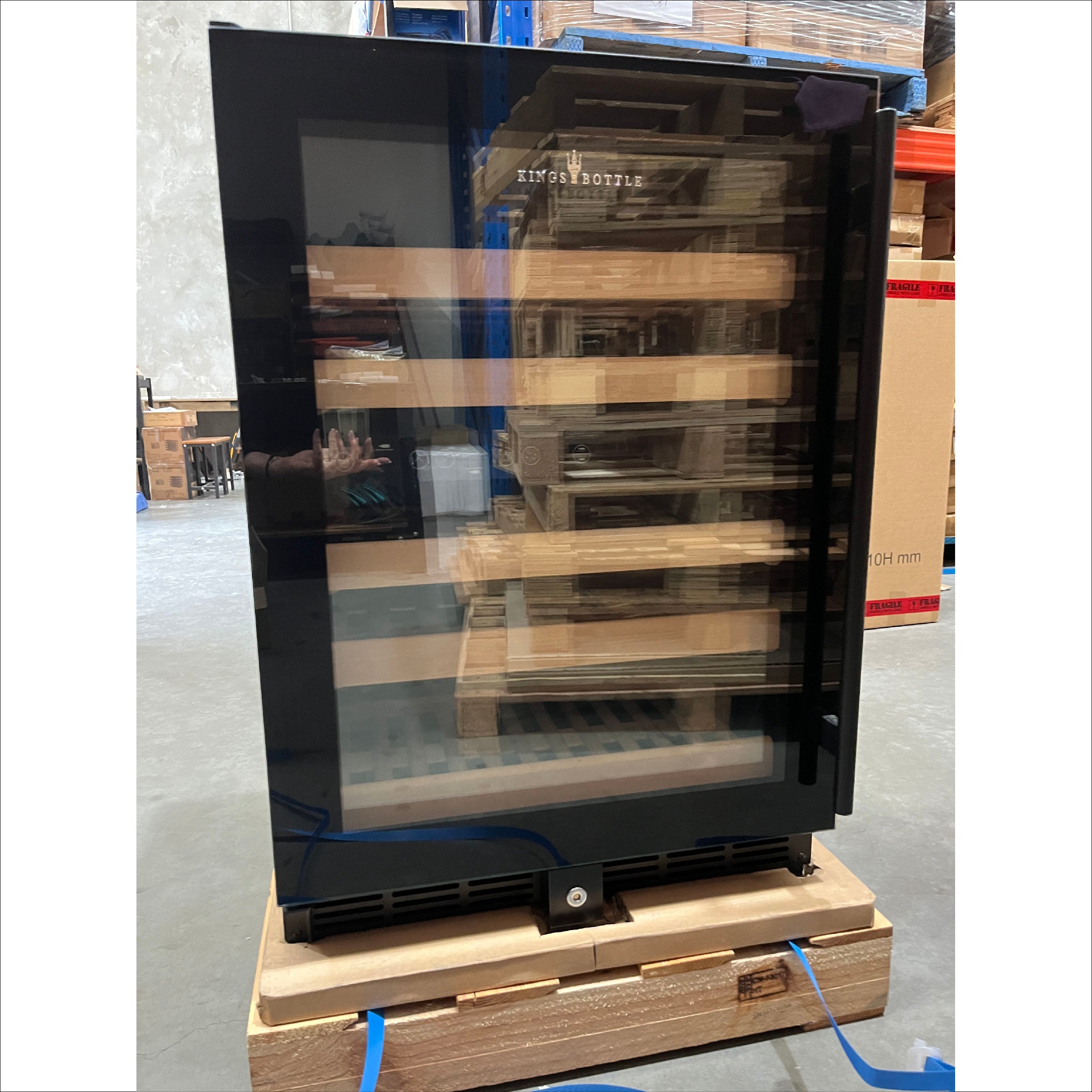 Refurbished - 152 Litre Under Counter Dual Zone Wine Fridge Black Door