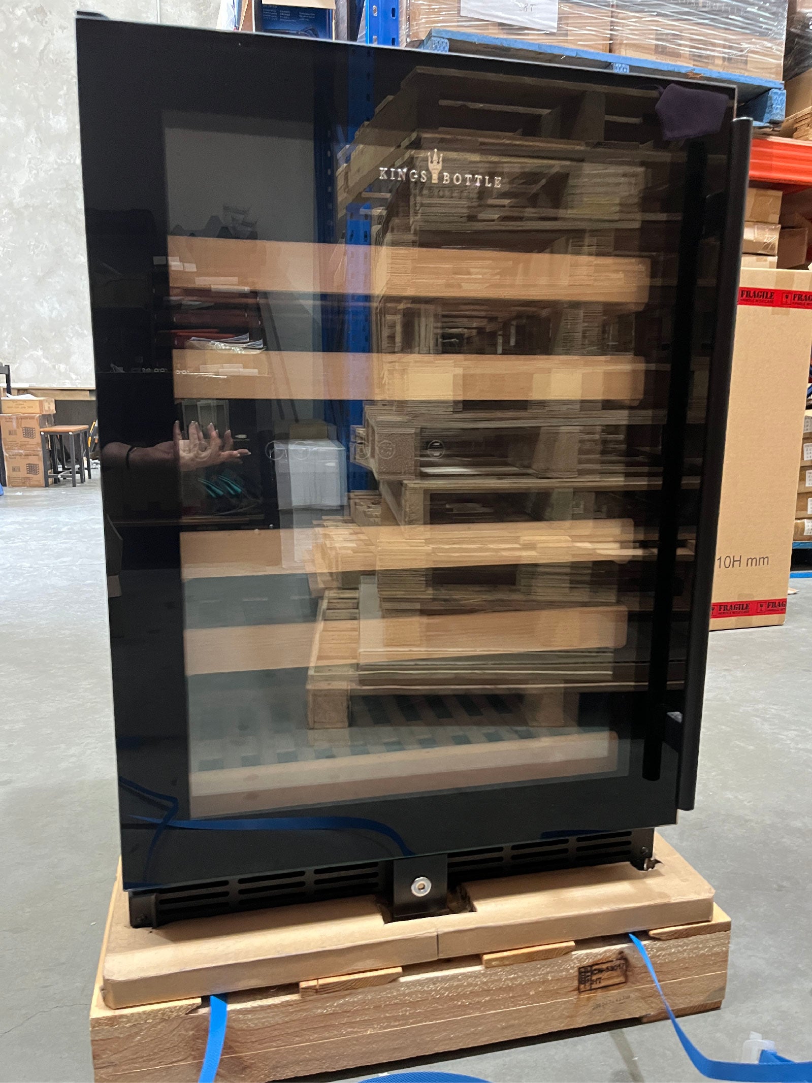 Refurbished - 152 Litre Under Counter Dual Zone Wine Fridge Black Door