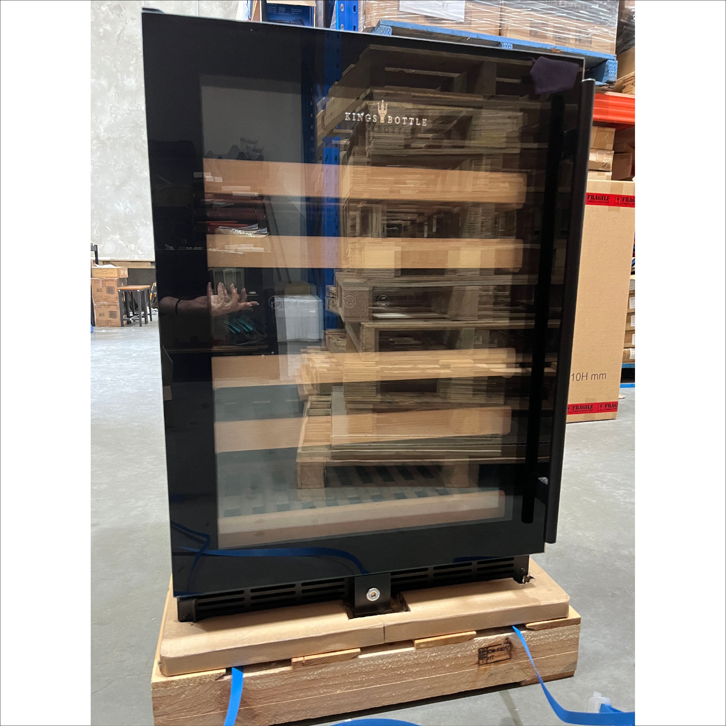 Refurbished - 152 Litre Under Counter Dual Zone Wine Fridge Black Door