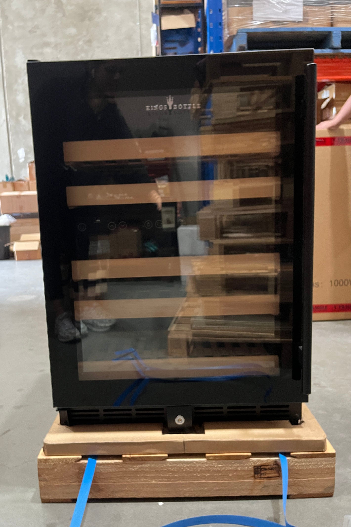 Refurbished - 152 Litre Under Counter Dual Zone Wine Fridge Black Door