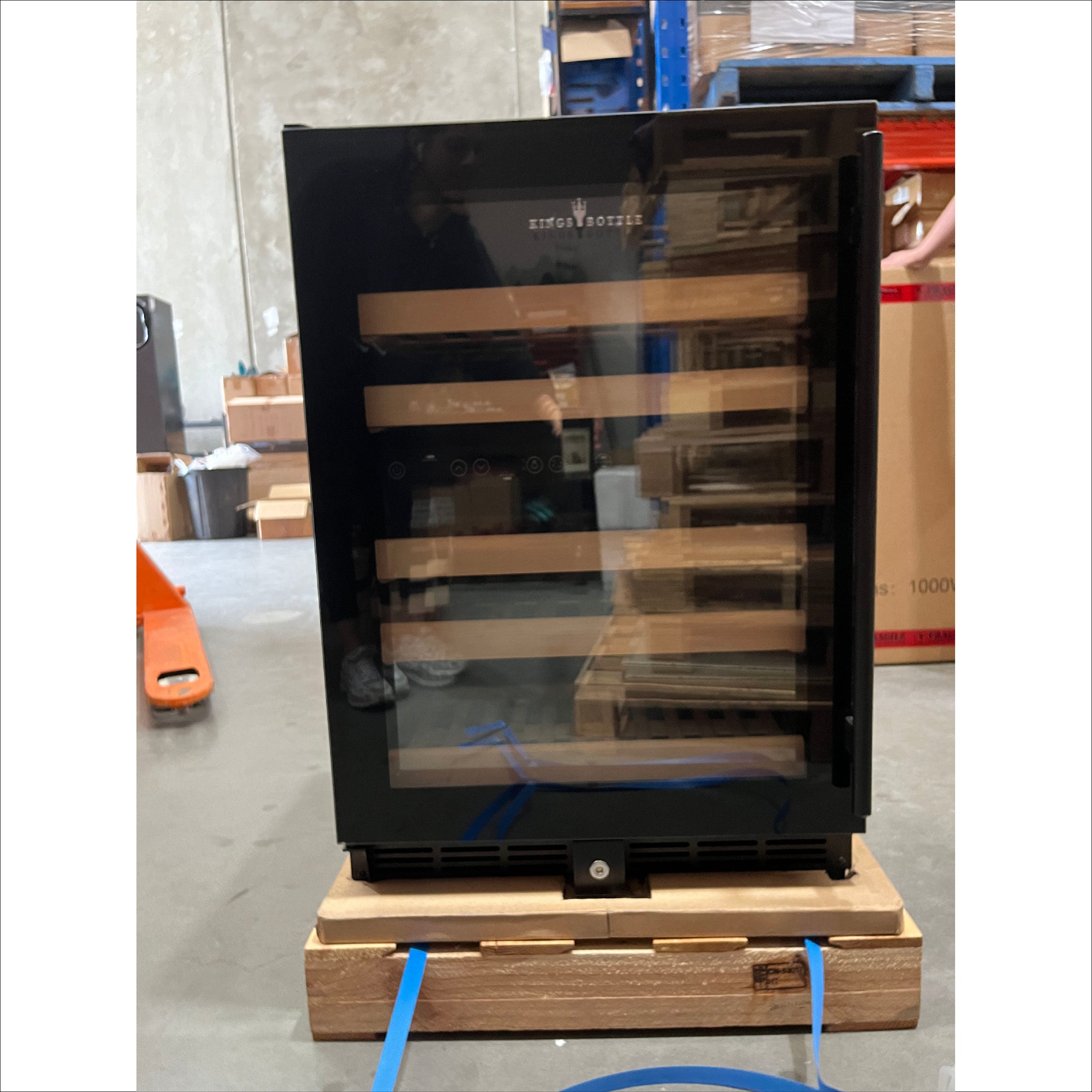 Refurbished - 152 Litre Under Counter Dual Zone Wine Fridge Black Door
