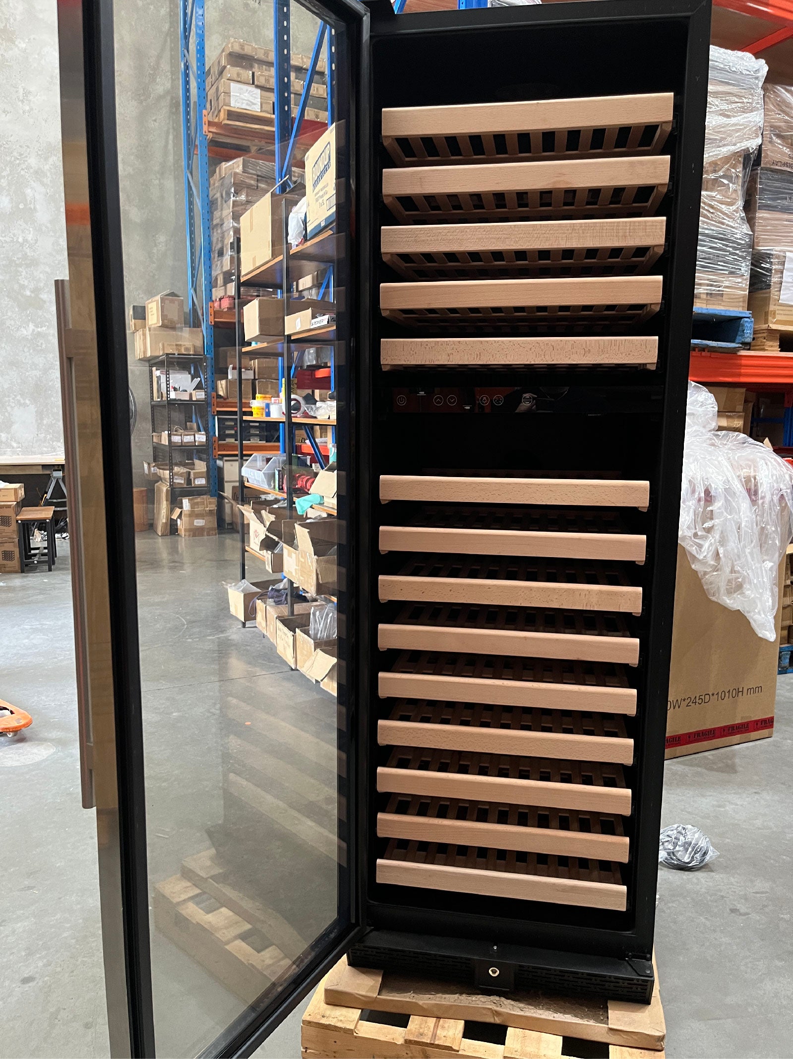 Refurbished - 405L Glass Door Upright Dual Zone Wine Fridge