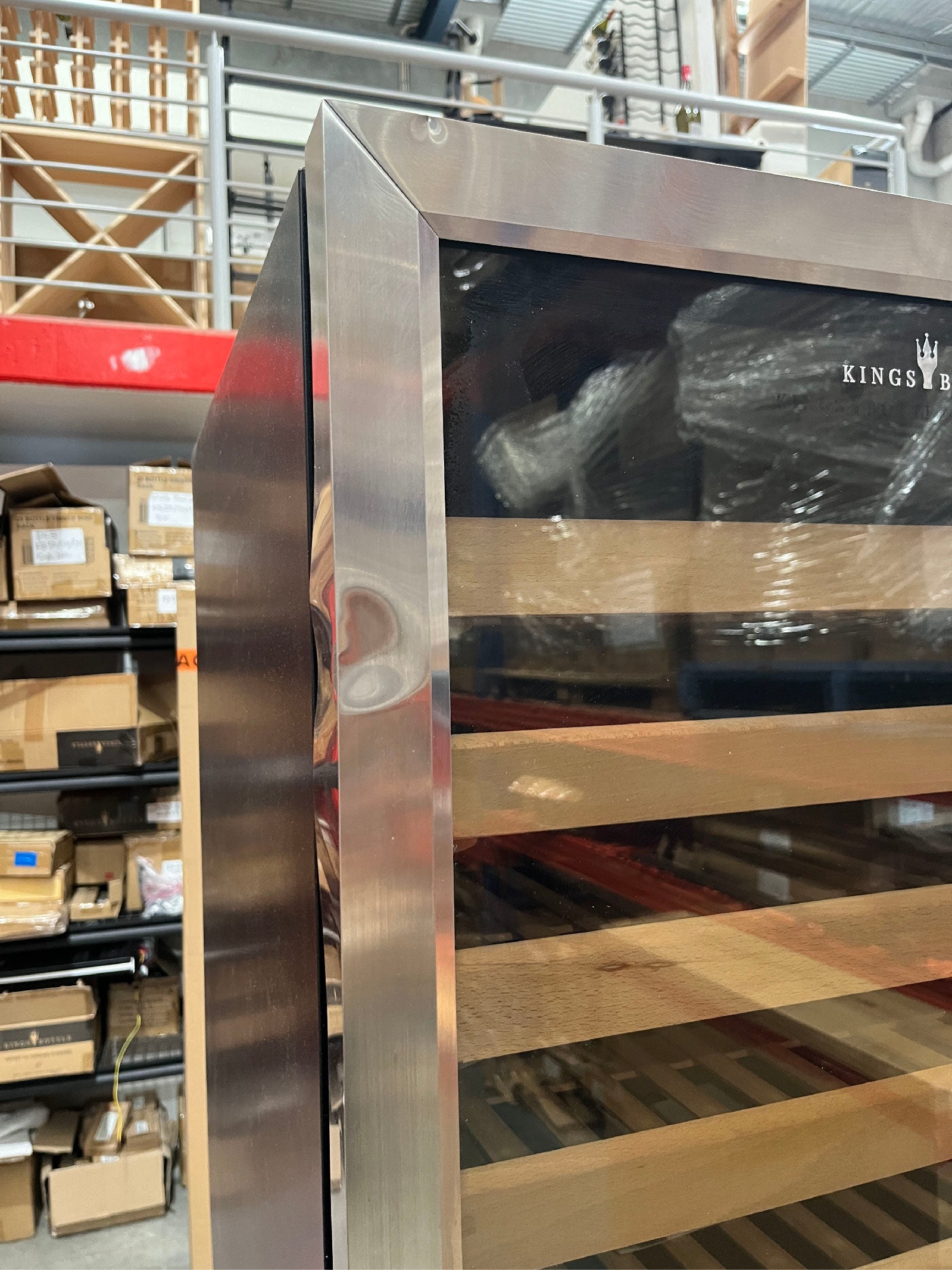 Refurbished - 405L Glass Door Upright Dual Zone Wine Fridge Stainless Steel Door