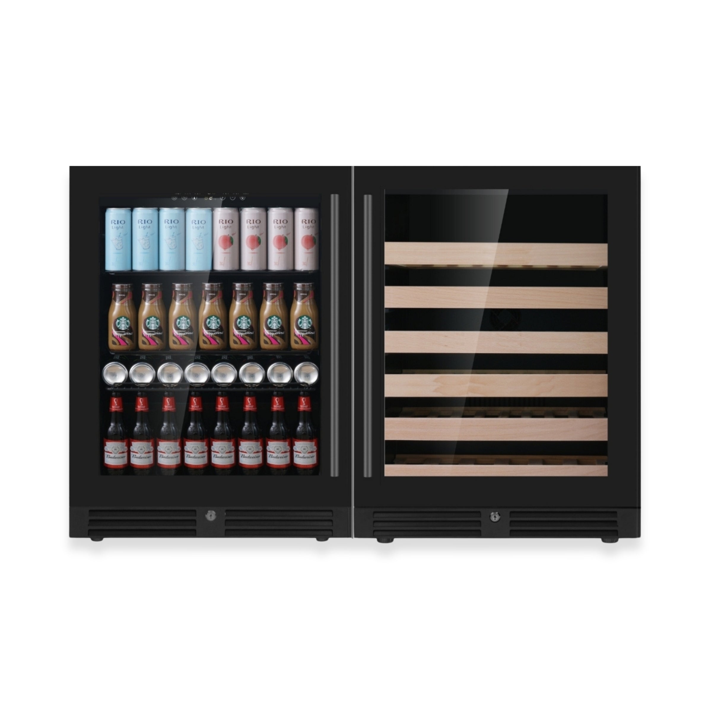 Under Bench Wine & Bar Fridge Combo
