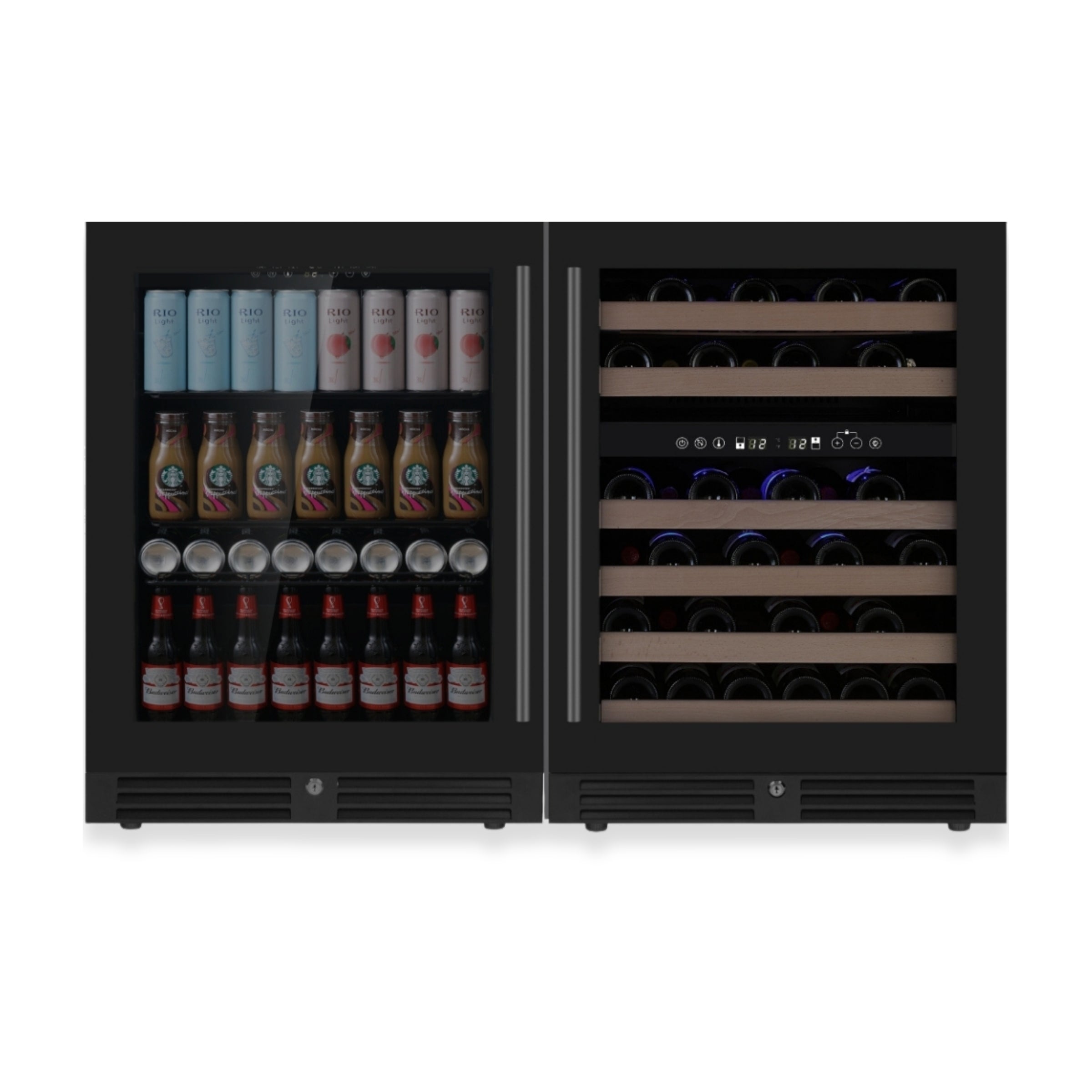 Under Bench Wine Fridge & Bar Refrigerator Combo