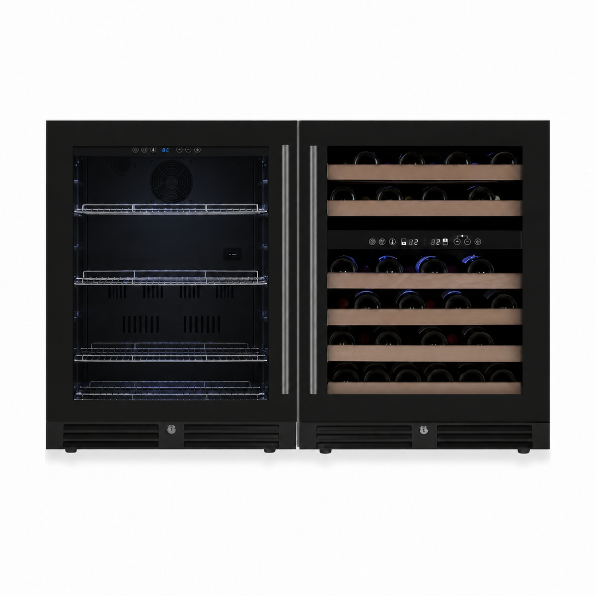 1200mm-Wide Under Bench Triple-Zone Wine & Beverage Fridge Combo