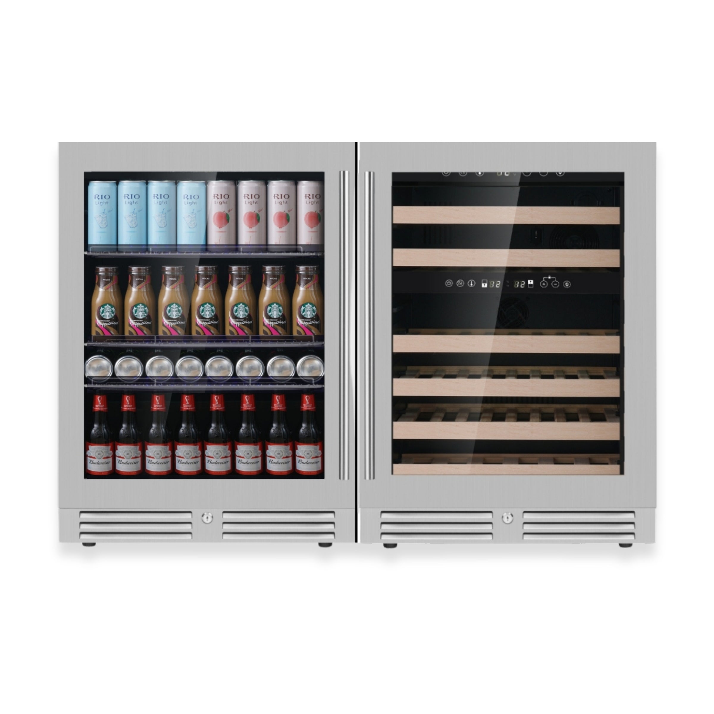 Under Bench Wine Fridge & Bar Refrigerator Combo
