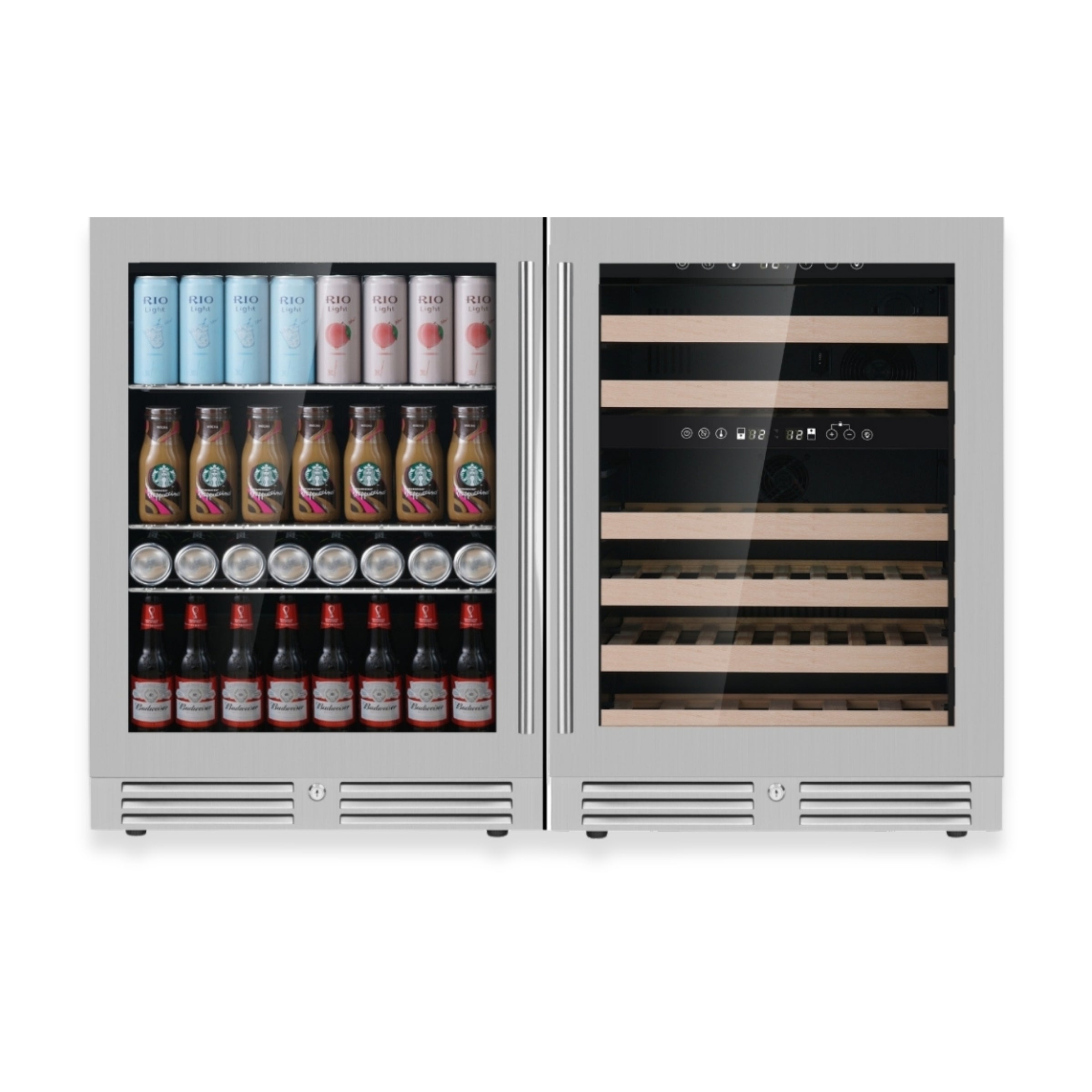 Under Bench Wine Fridge & Bar Refrigerator Combo