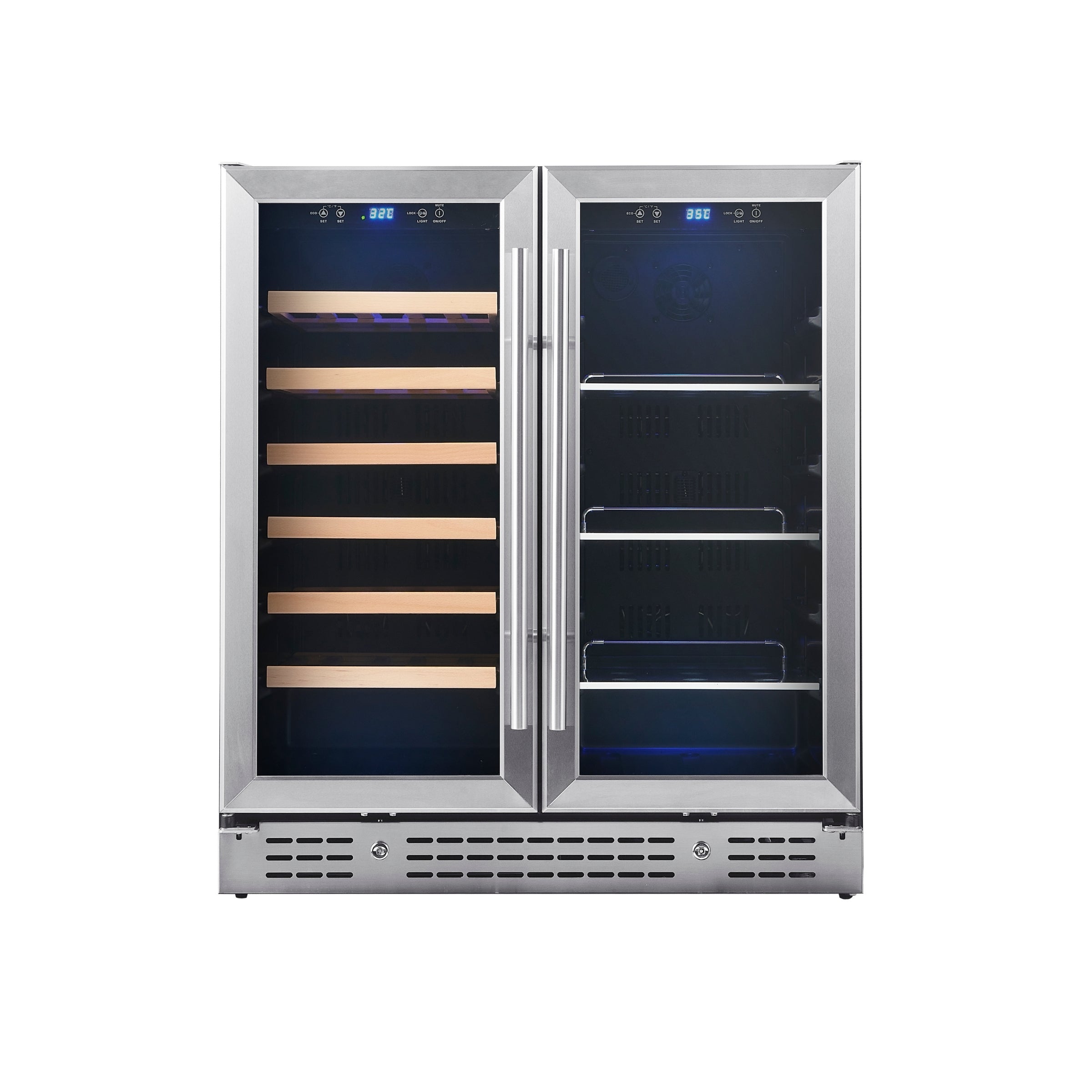750mm Under Bench Wine & Beer Fridge Combo