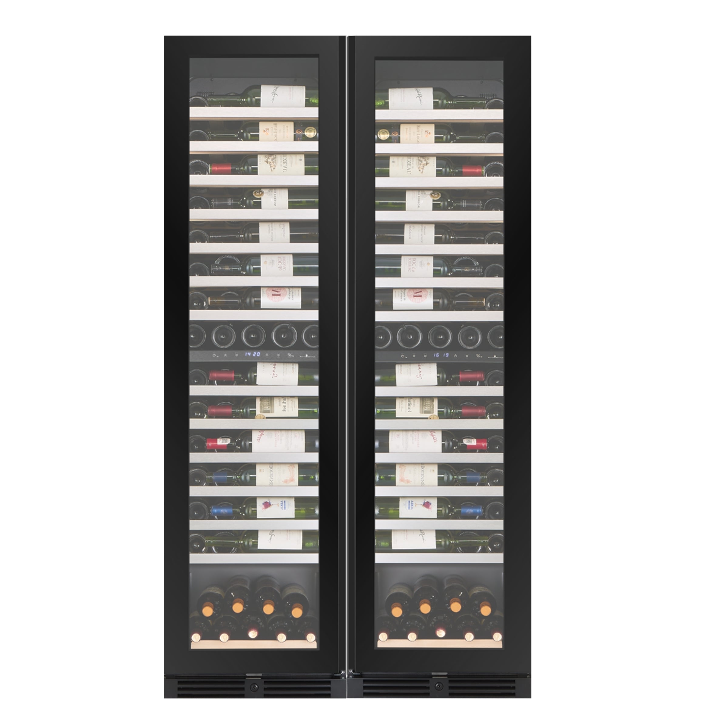 Atelier Harmony - 980mm Wide Upright Side-by-Side Wine Fridge with 4 Separate Zones