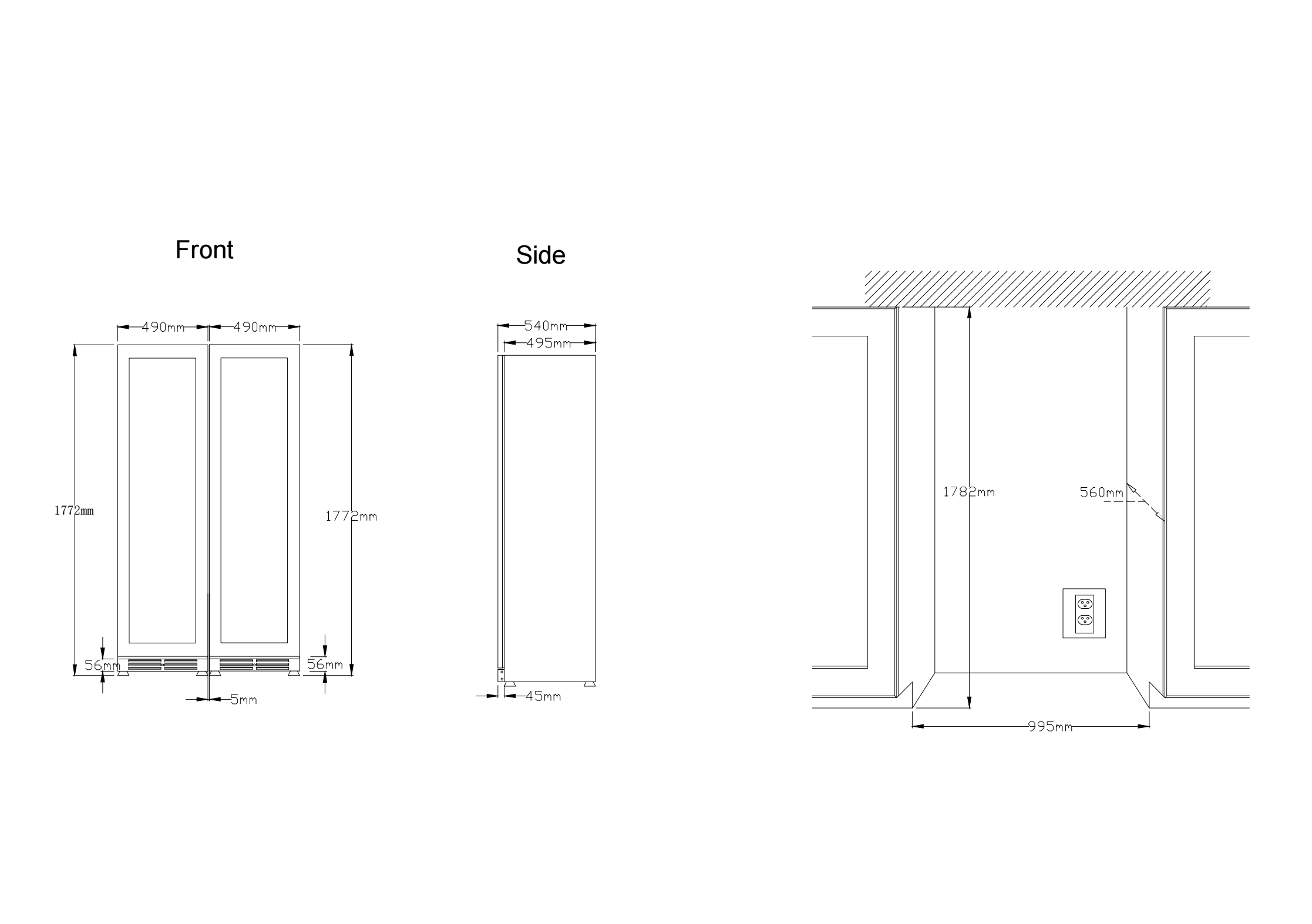 Atelier Harmony Multi-Zone Wine Fridge in Slim Design