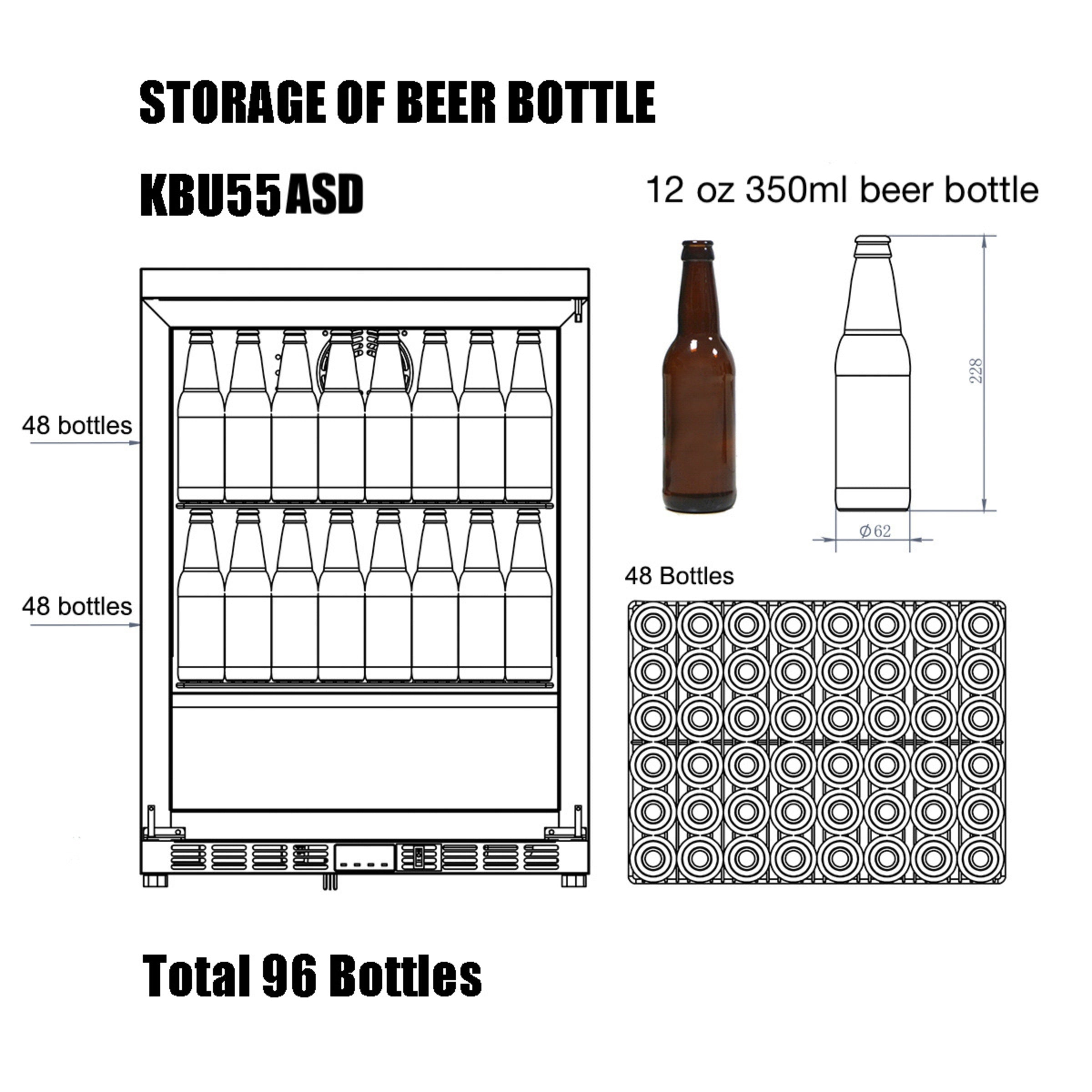 1 Door Stainless Under Bench Beverage Fridge