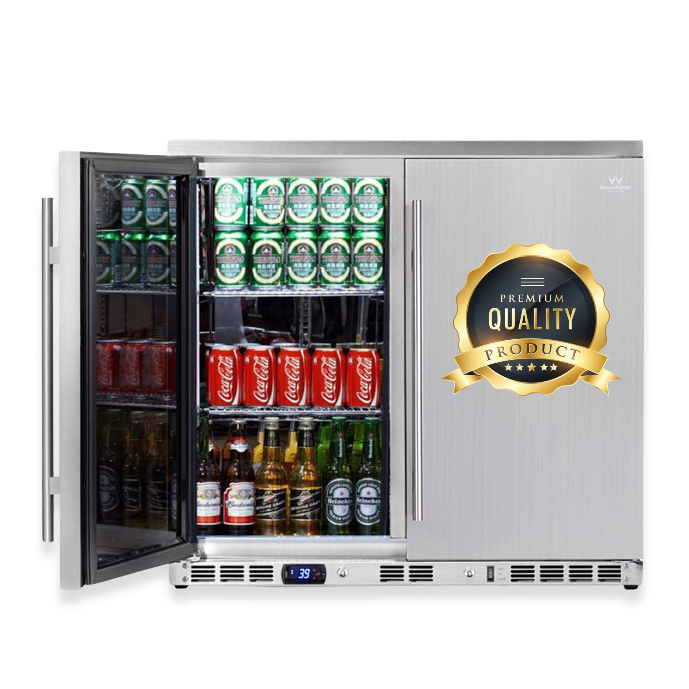 Outdoor 2 Door Stainless Under Bench Beverage Fridge