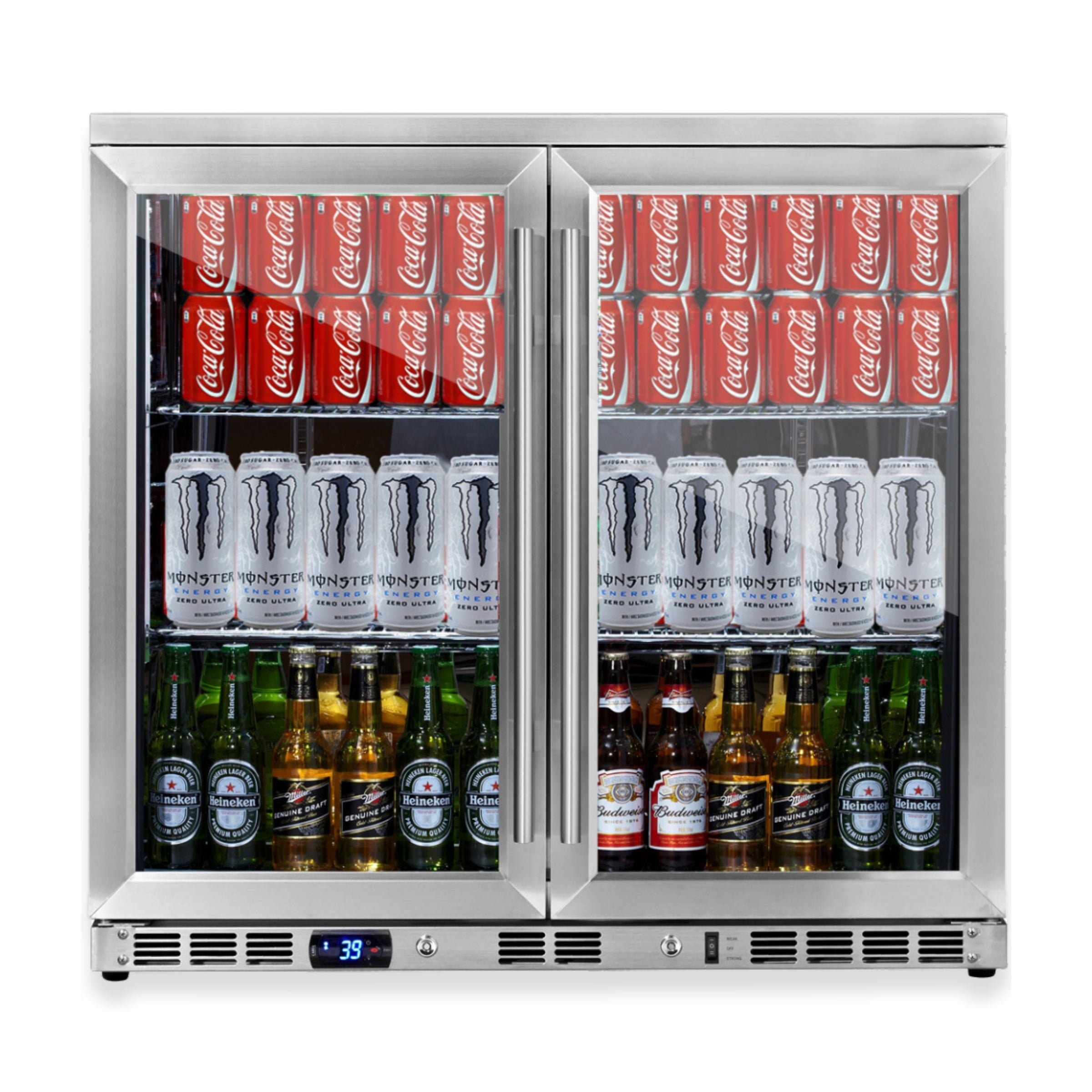 2 Door Stainless Under Bench Beverage Fridge