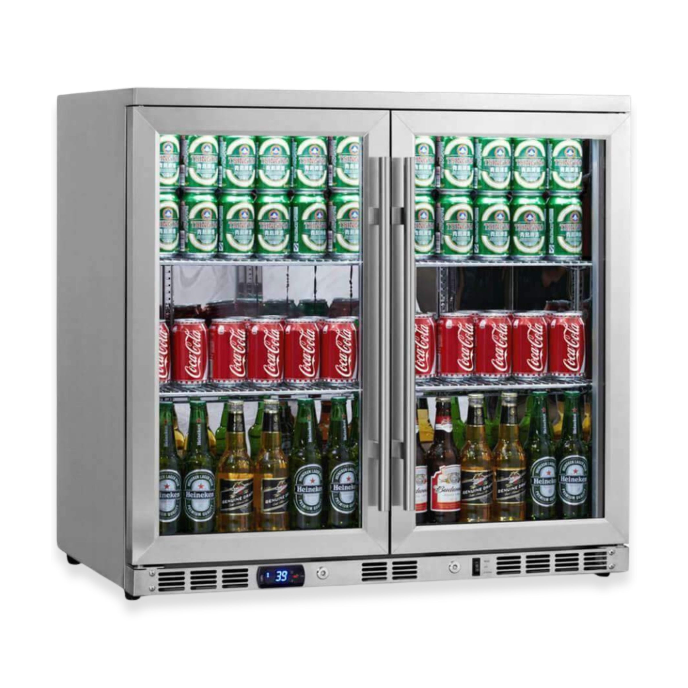 2 Door Stainless Under Bench Beverage Fridge