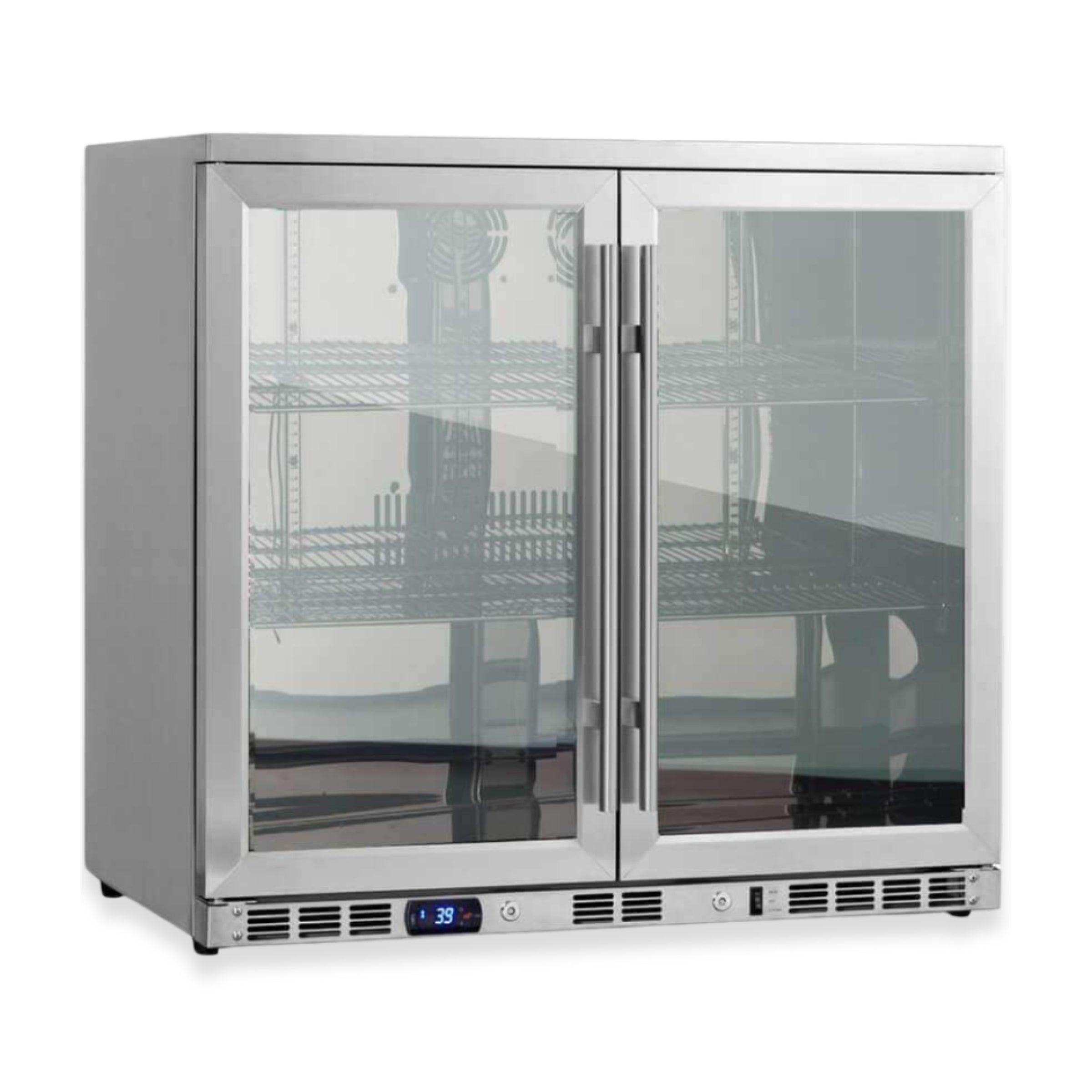 2 Door Stainless Under Bench Beverage Fridge