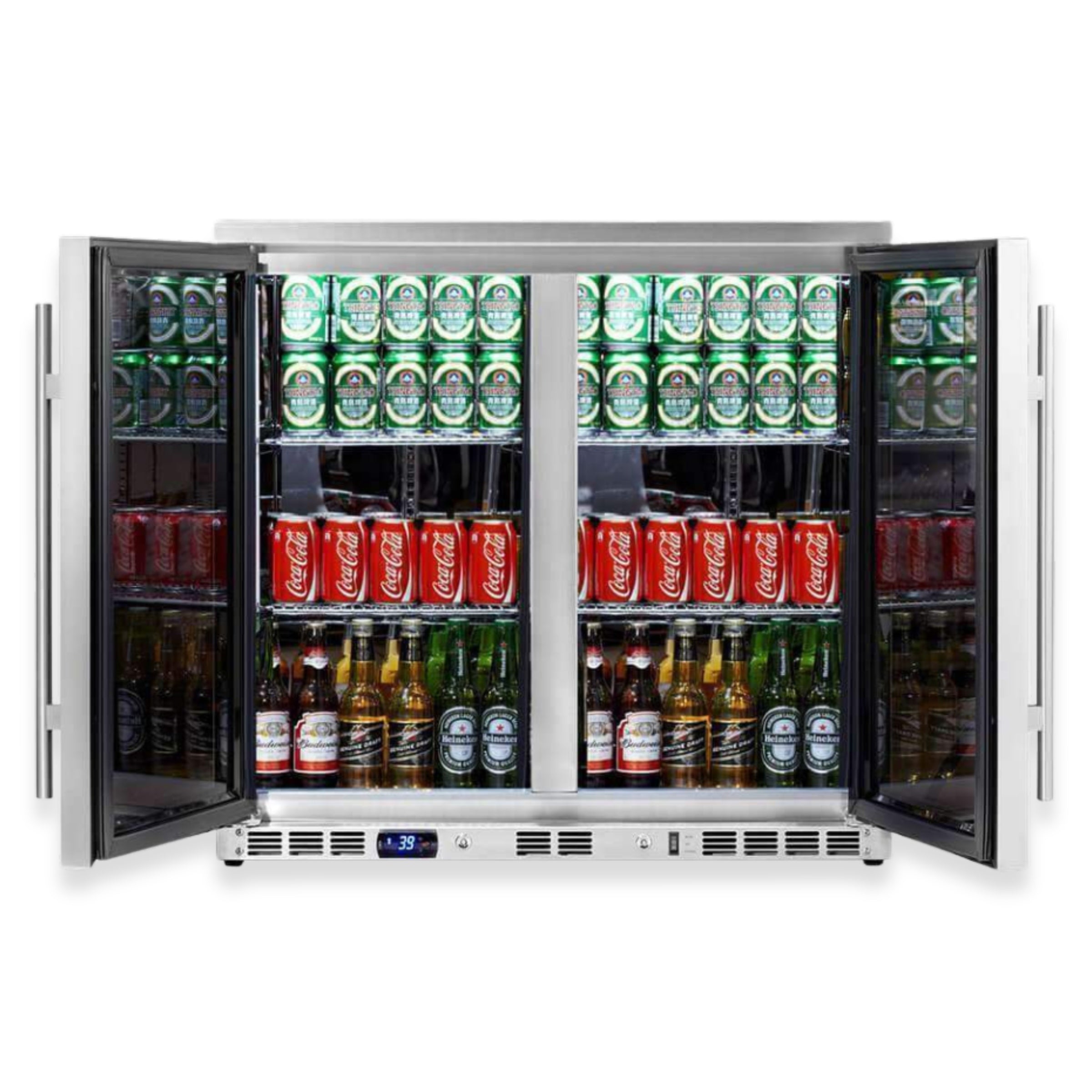 2 Door Stainless Under Bench Beverage Fridge