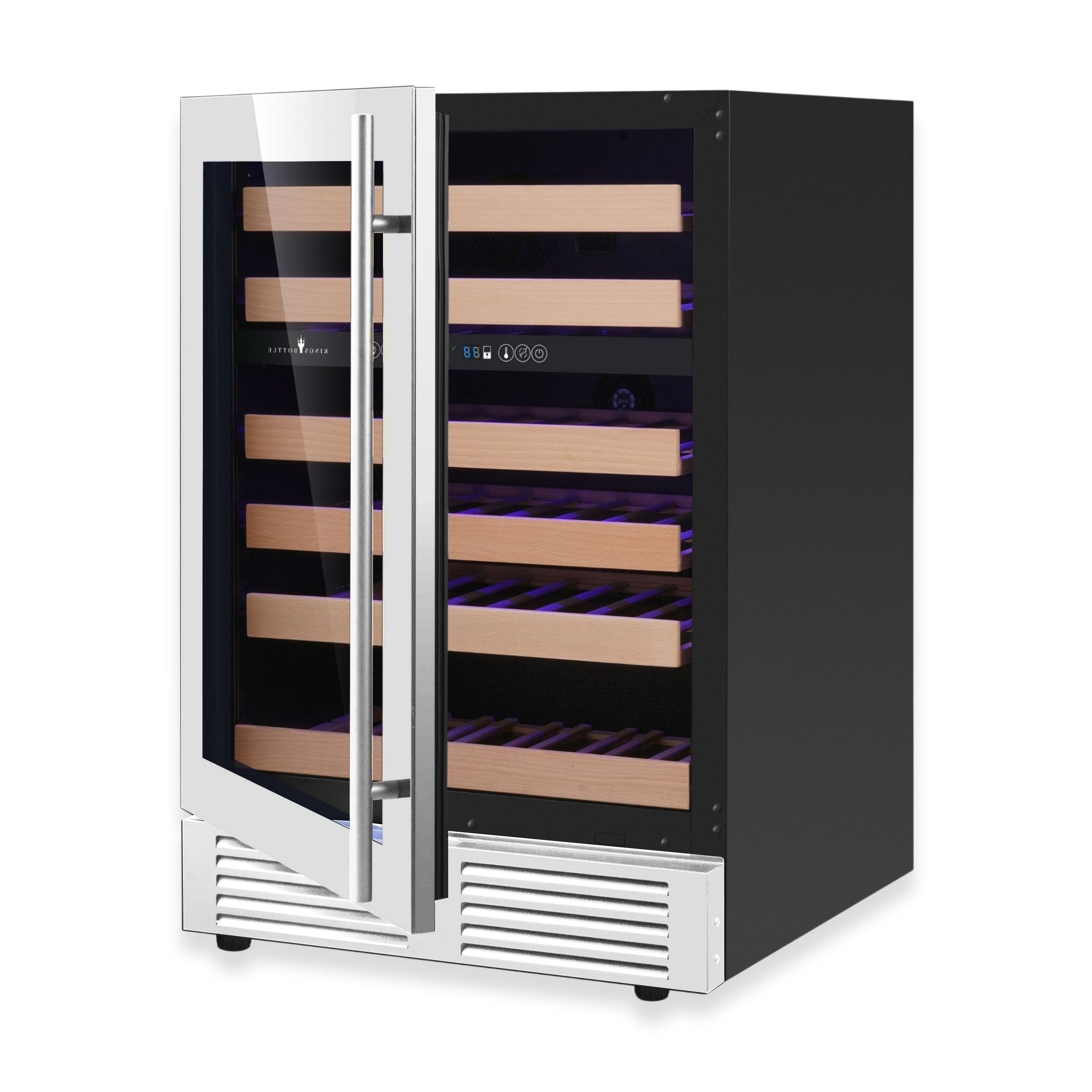 Refurbished - 820mm Height Under Counter Glass Door Dual Zone Wine Fridge