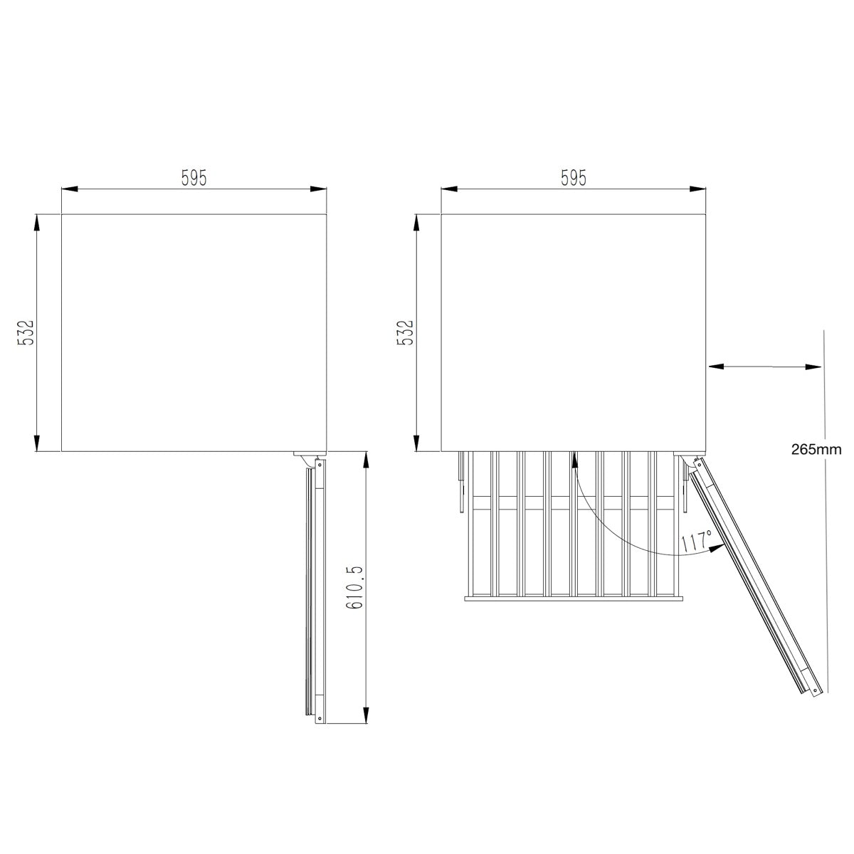 820mm Under Bench Glass Door Beer Fridge