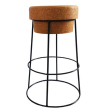Load image into Gallery viewer, Gloss Black Cork Cage Stool: Versatile Seating for Modern Spaces
