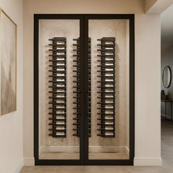 Offset Peg Metal Rail Wall-Mounted Wine Rack