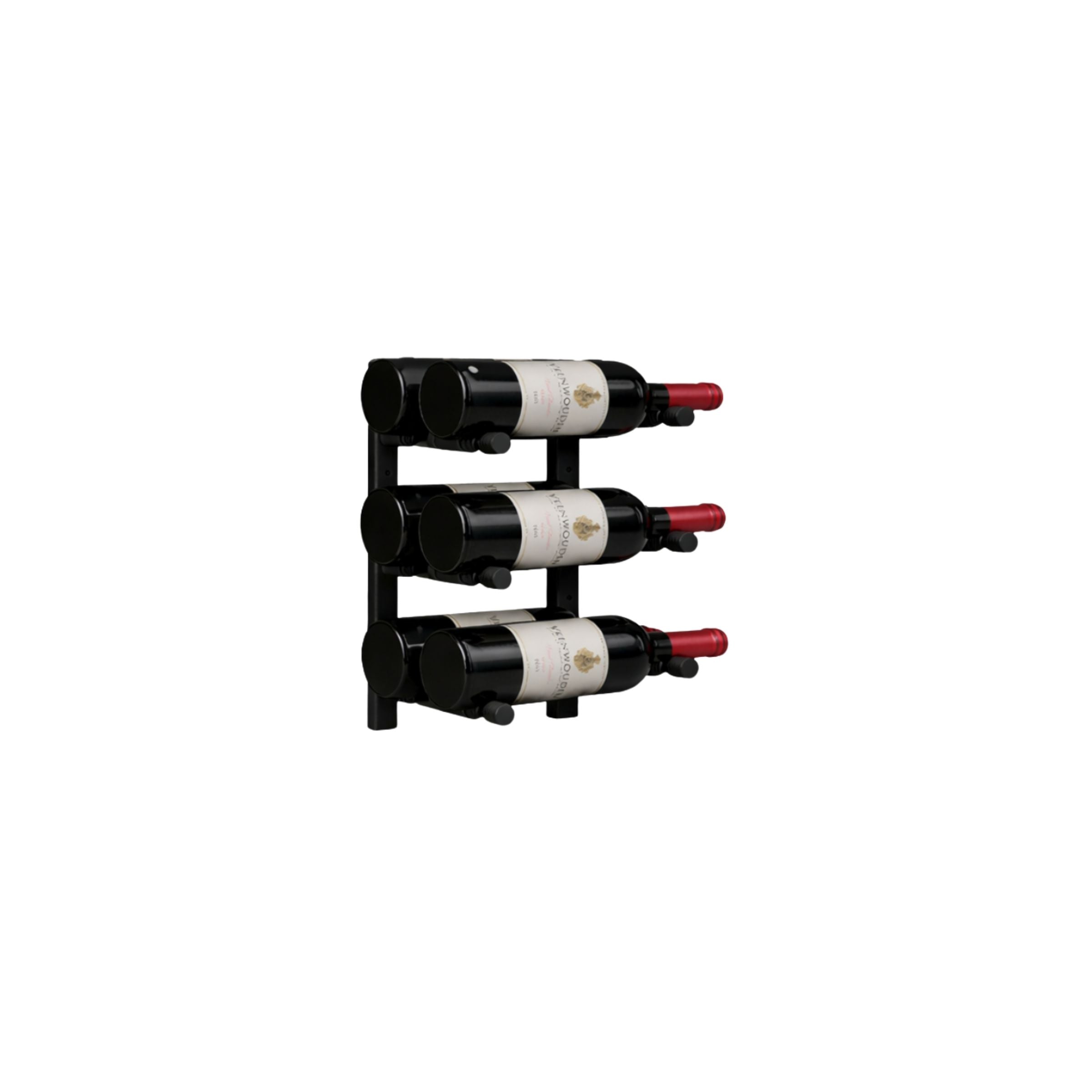 Offset Peg Metal Rail Wall-Mounted Wine Rack