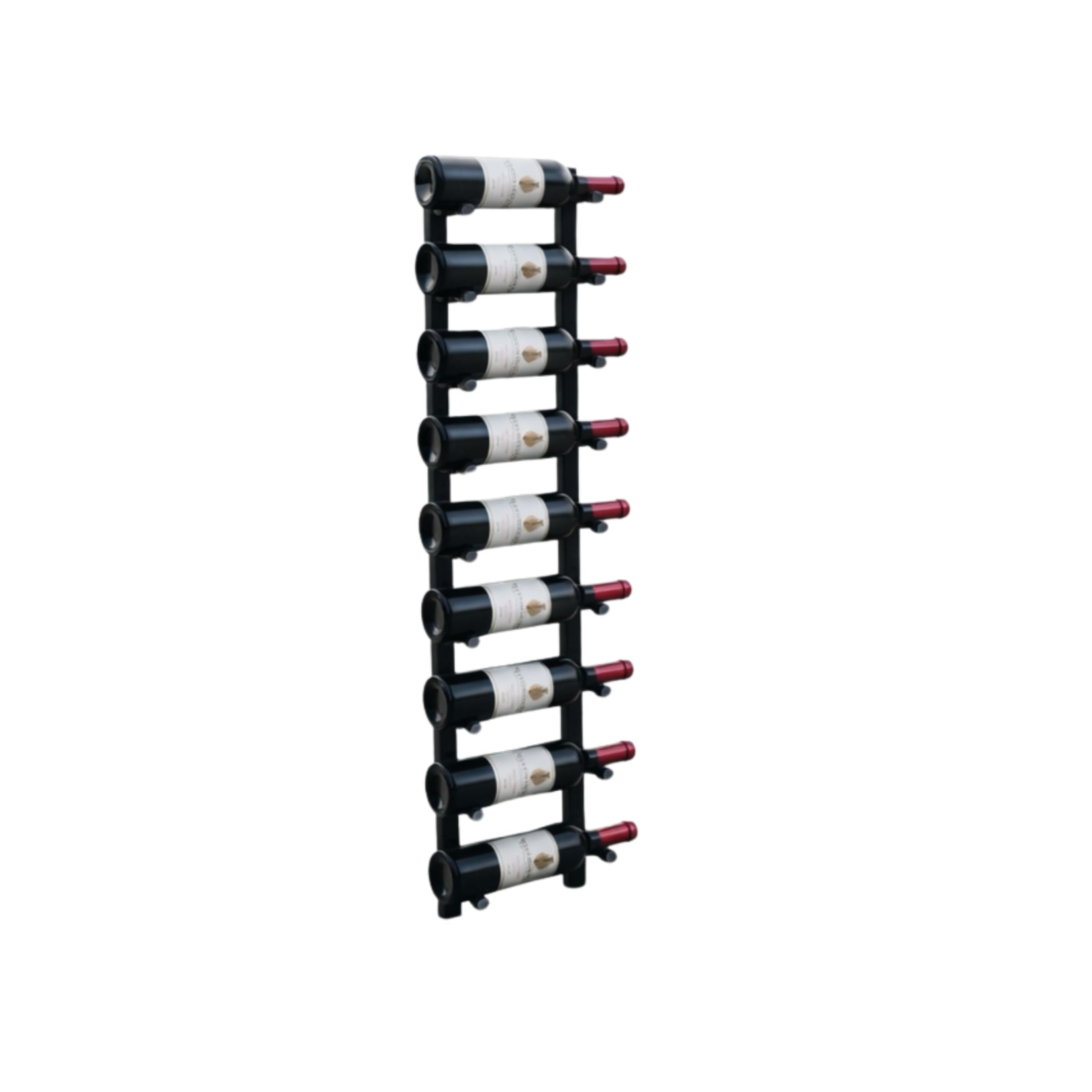 Offset Peg Metal Rail Wall-Mounted Wine Rack