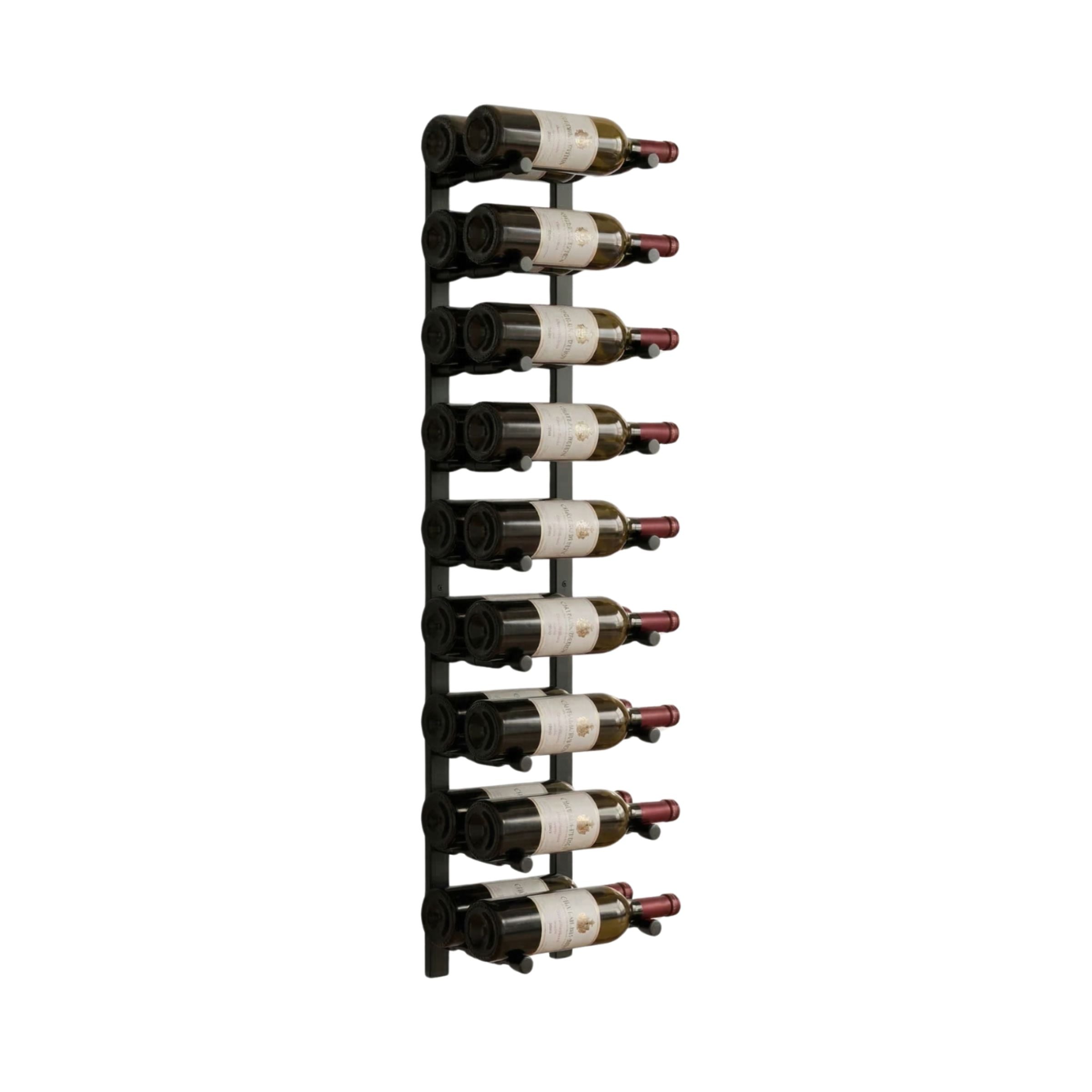 Offset Peg Metal Rail Wall-Mounted Wine Rack
