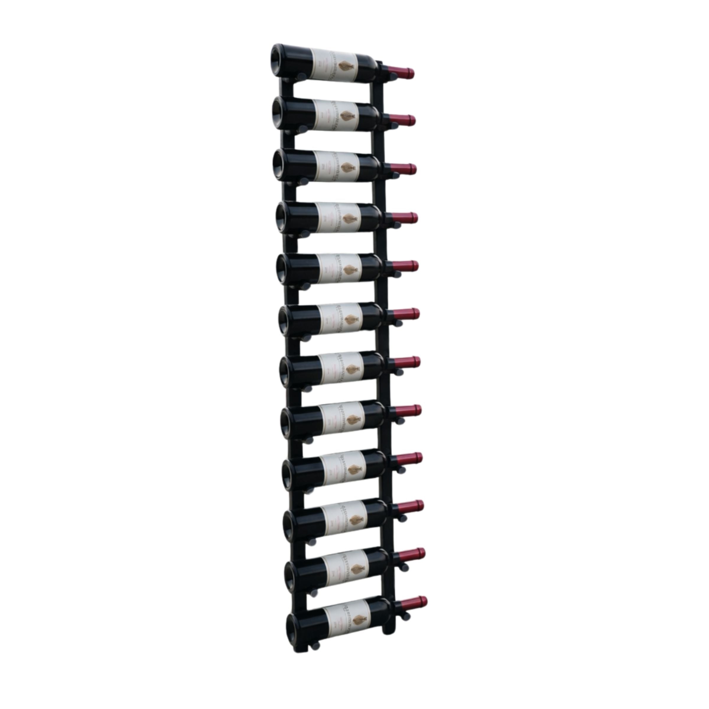Offset Peg Metal Rail Wall-Mounted Wine Rack
