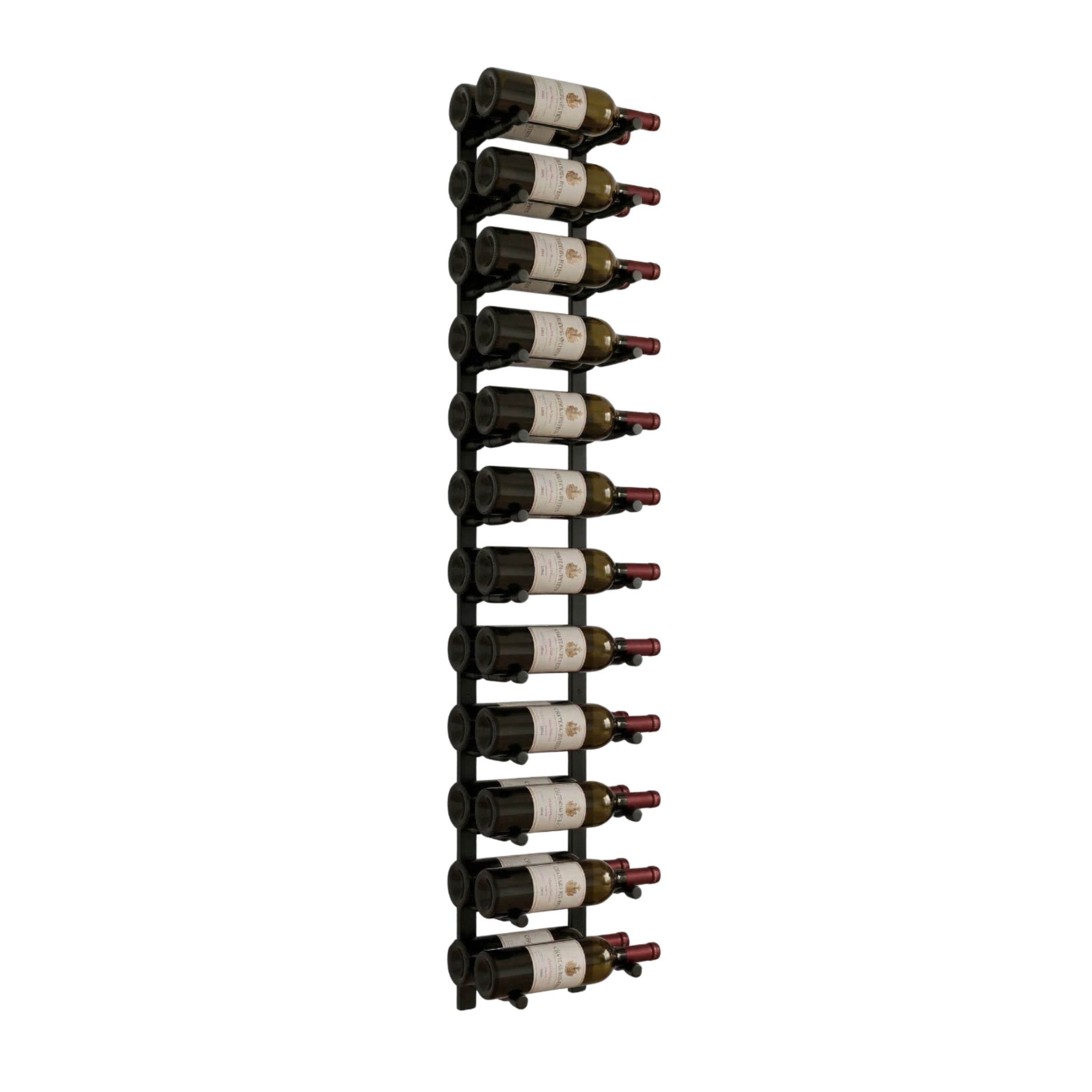 Offset Peg Metal Rail Wall-Mounted Wine Rack