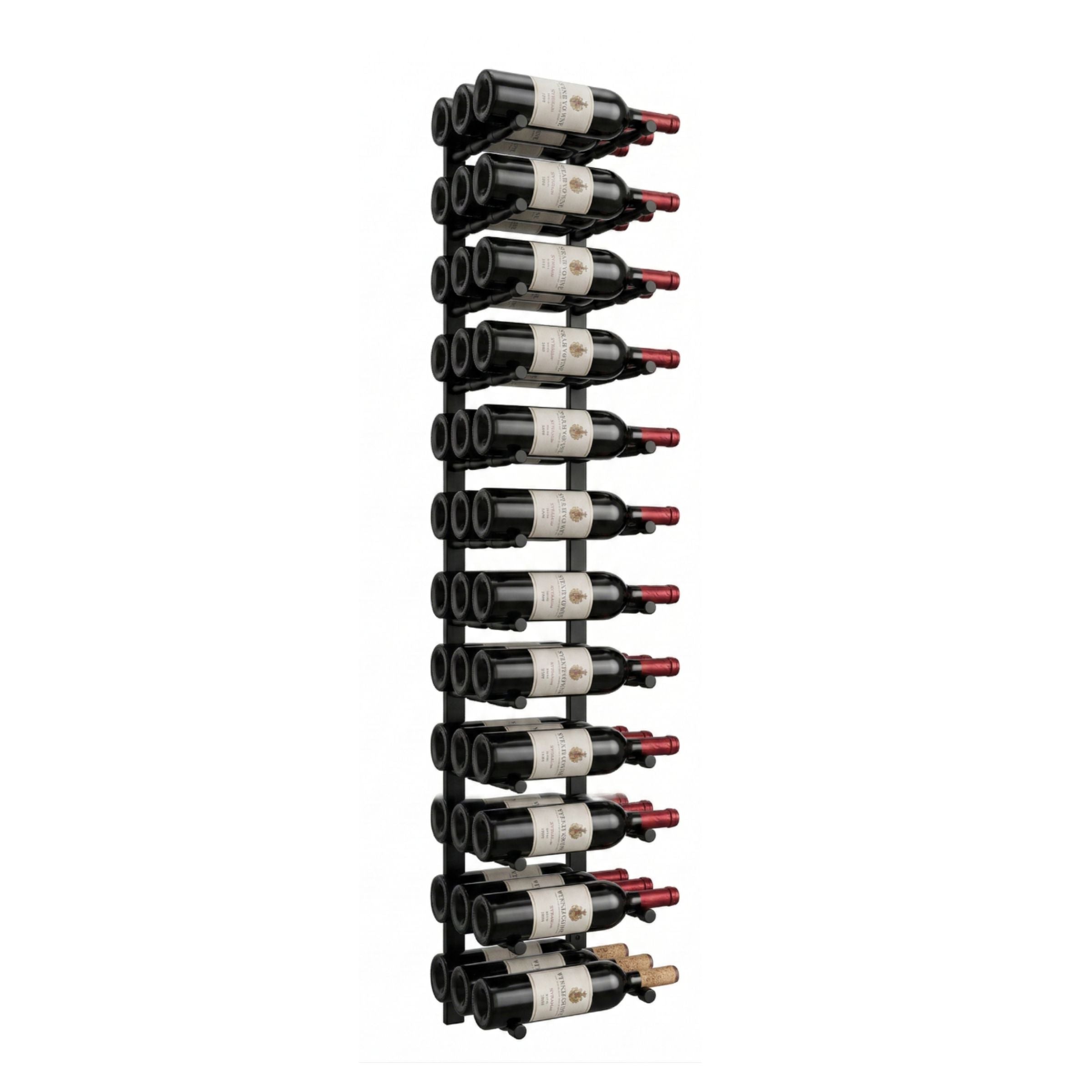 Offset Peg Metal Rail Wall-Mounted Wine Rack