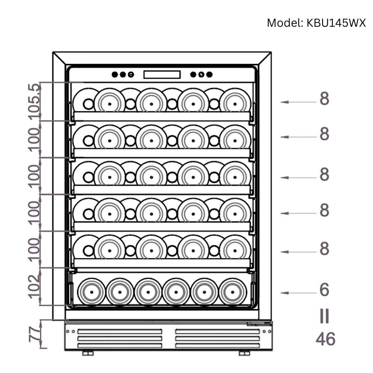 Under Bench Wine & Bar Fridge Combo
