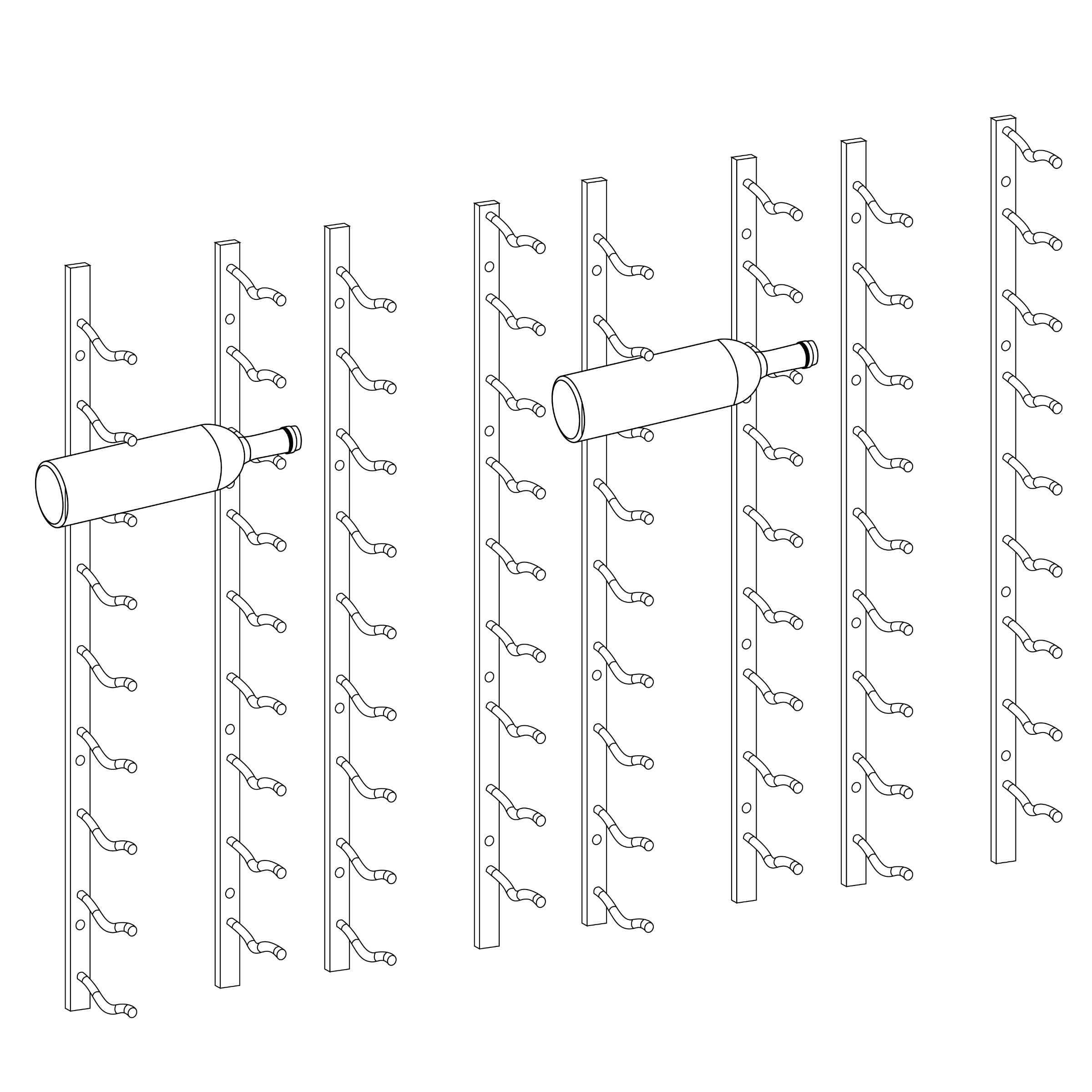 C-Type Label Display Wall Mounted Metal Wine Racks