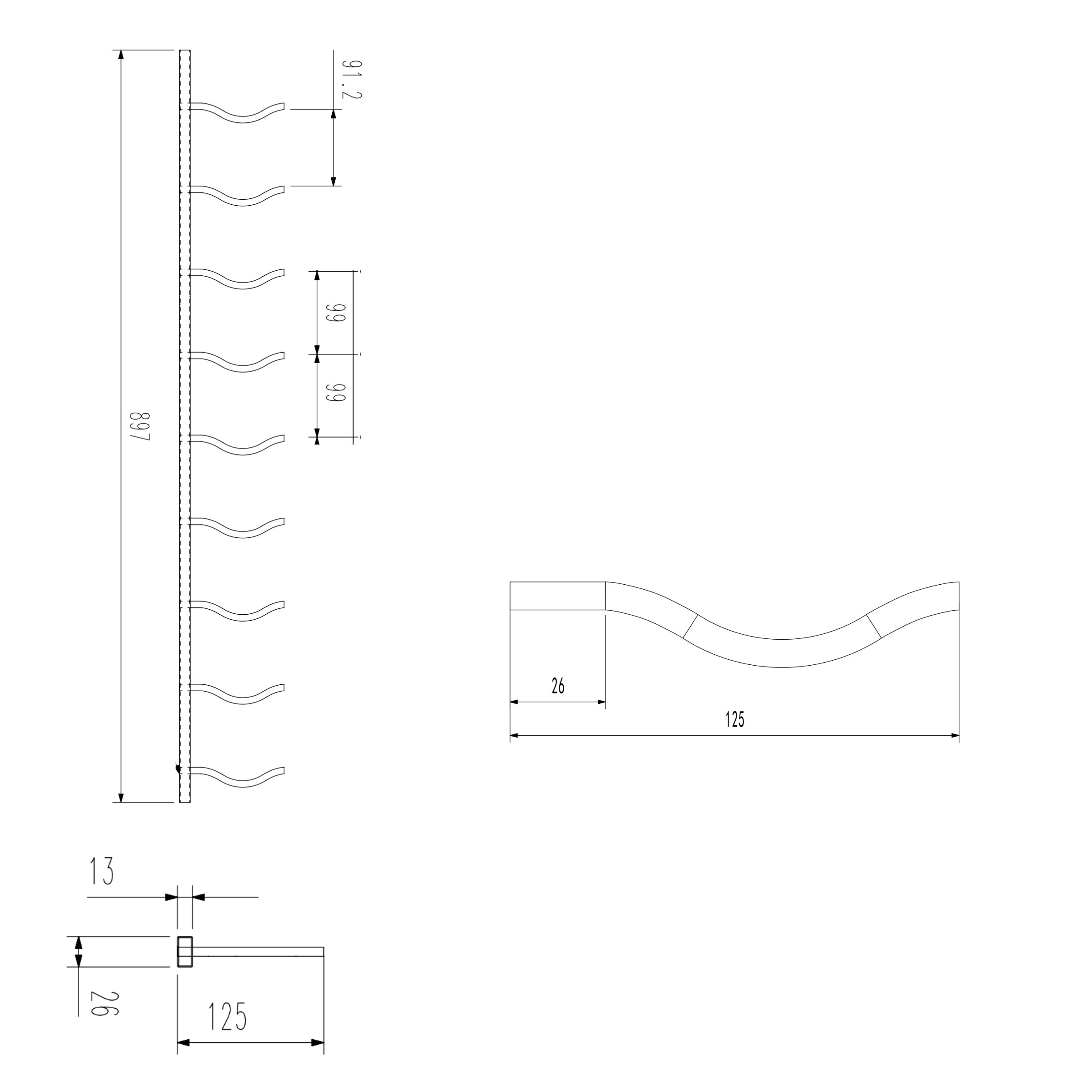 C-Type Label Display Wall Mounted Metal Wine Racks