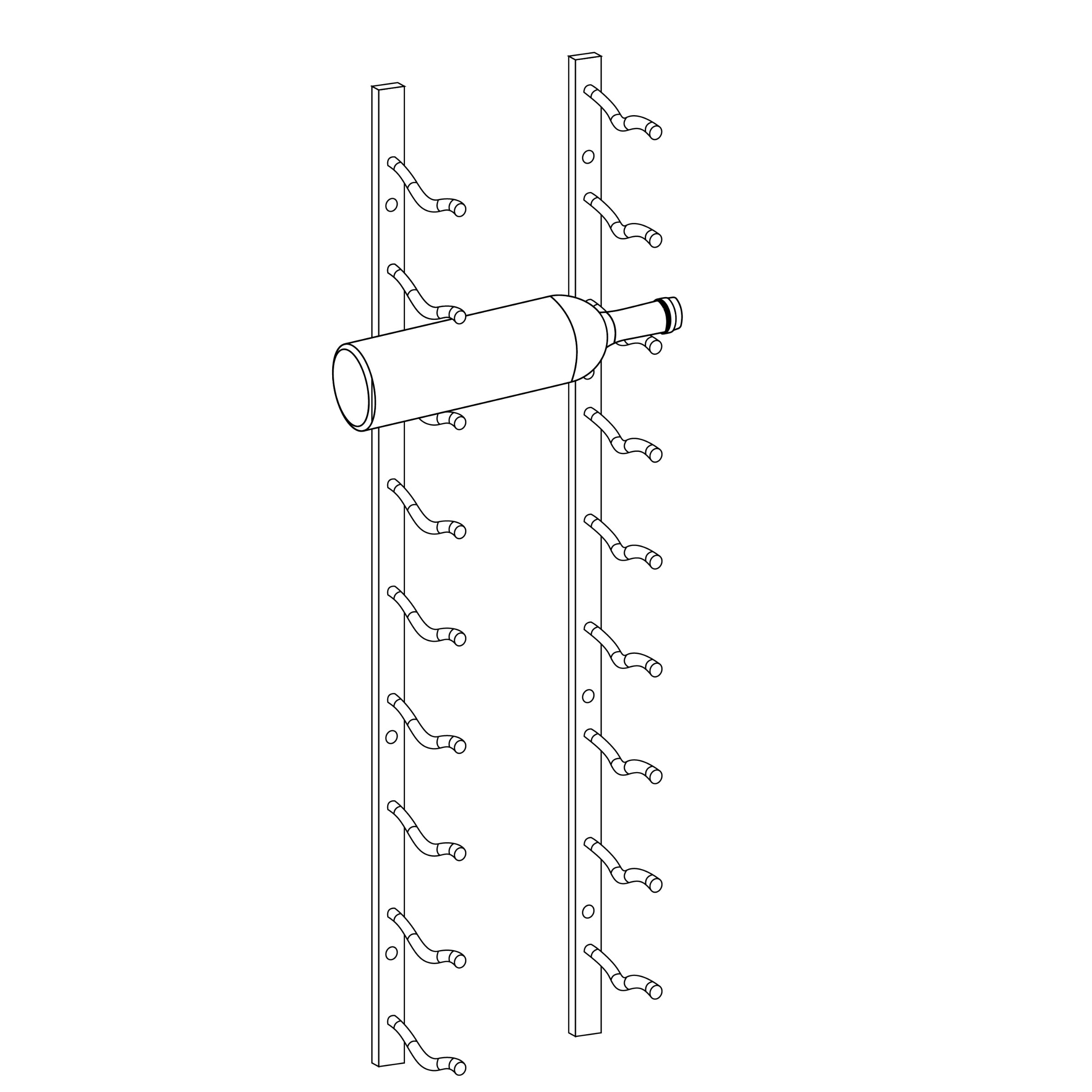 C-Type Label Display Wall Mounted Metal Wine Racks