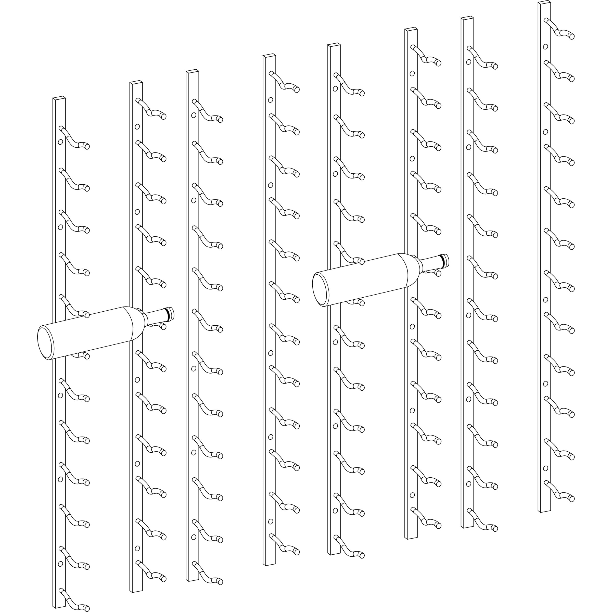 C-Type Label Display Wall Mounted Metal Wine Racks