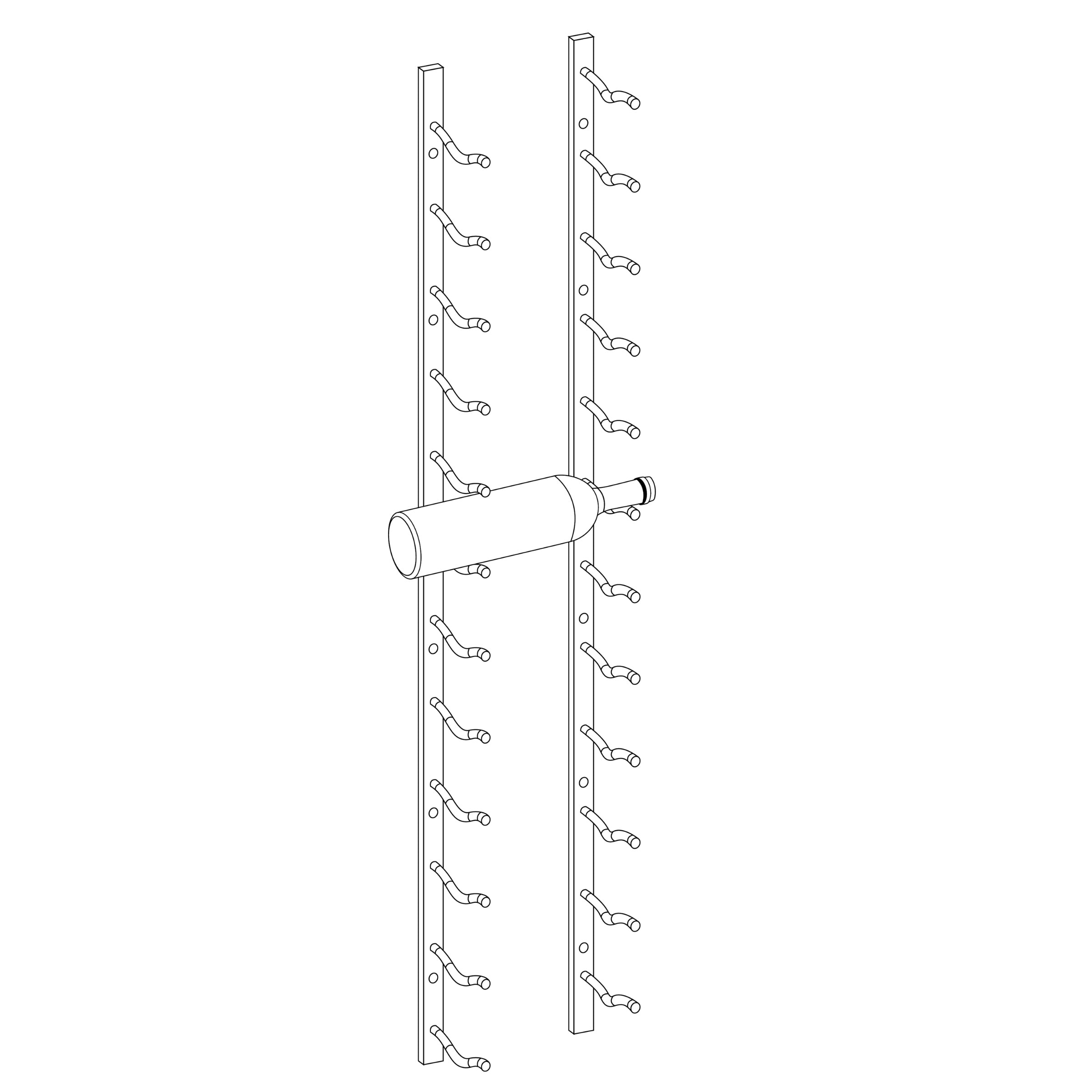 C-Type Label Display Wall Mounted Metal Wine Racks