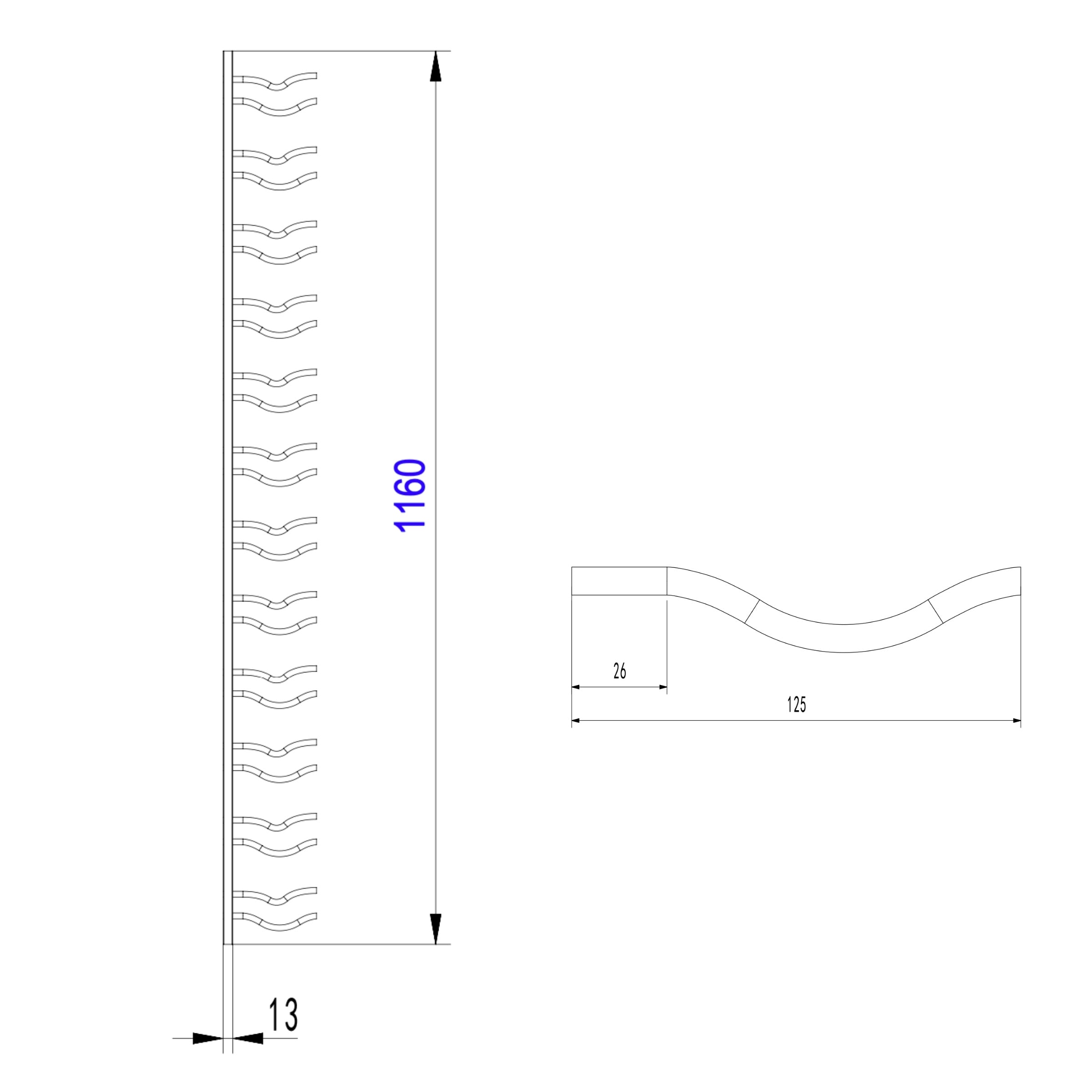 C-Type Label Display Wall Mounted Metal Wine Racks