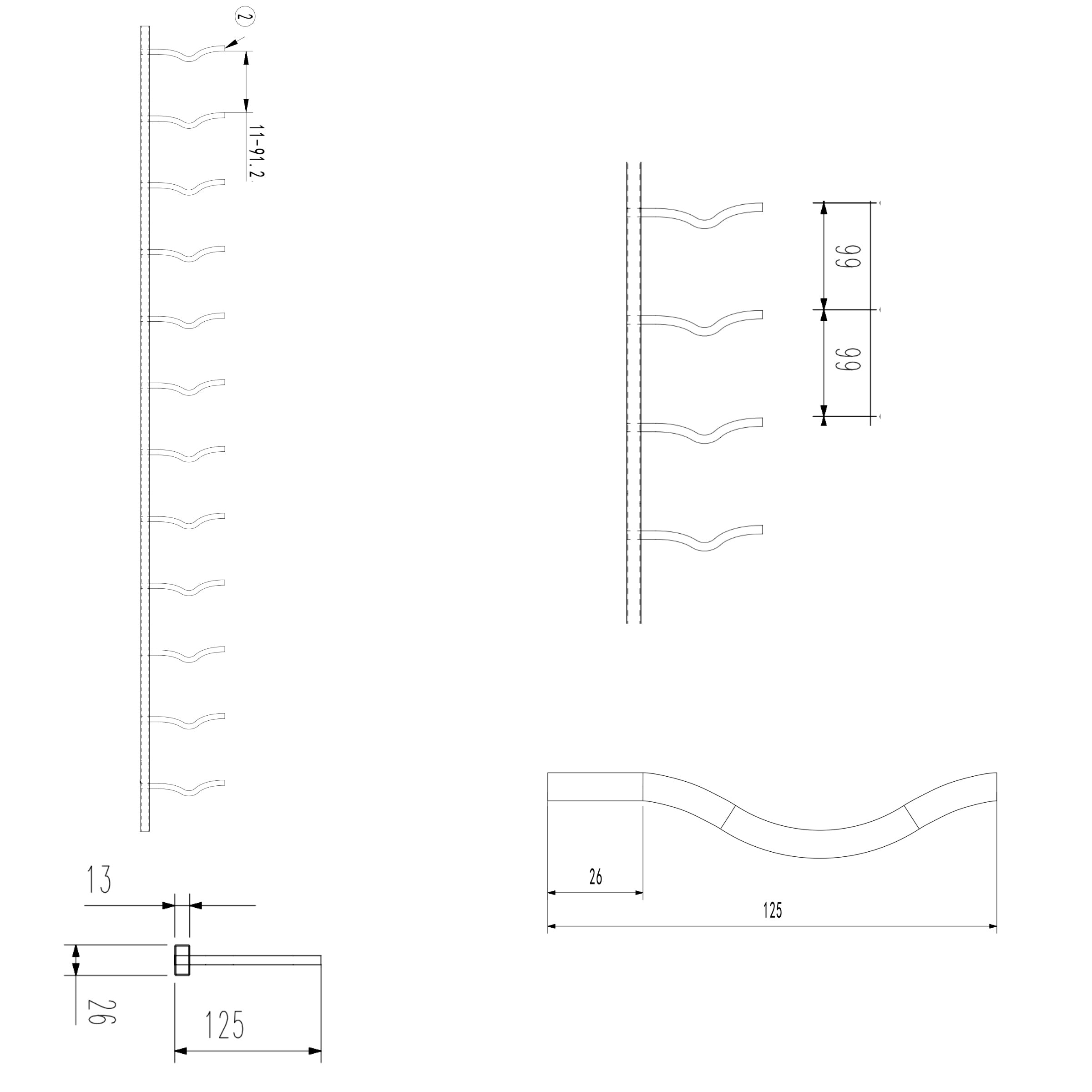 C-Type Label Display Wall Mounted Metal Wine Racks