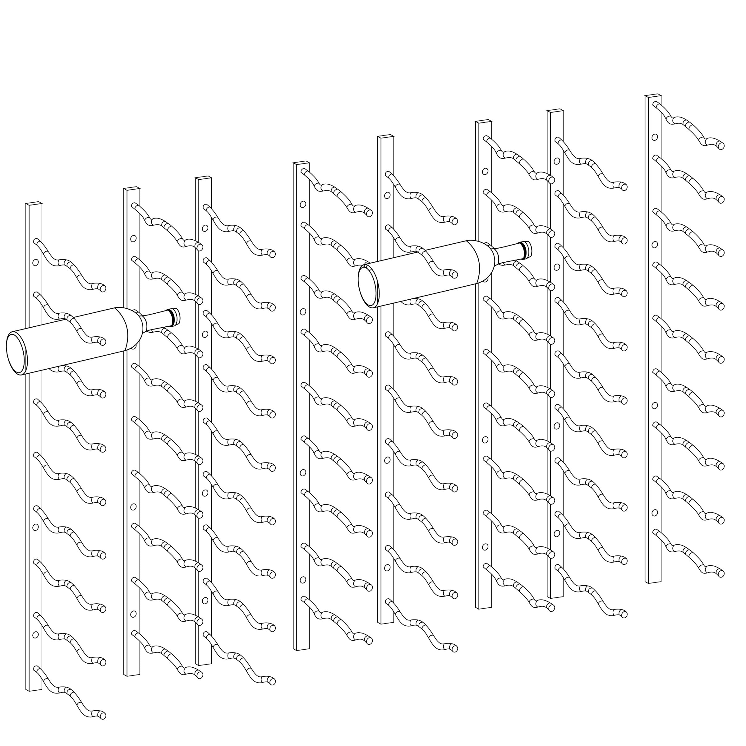 C-Type Label Display Wall Mounted Metal Wine Racks