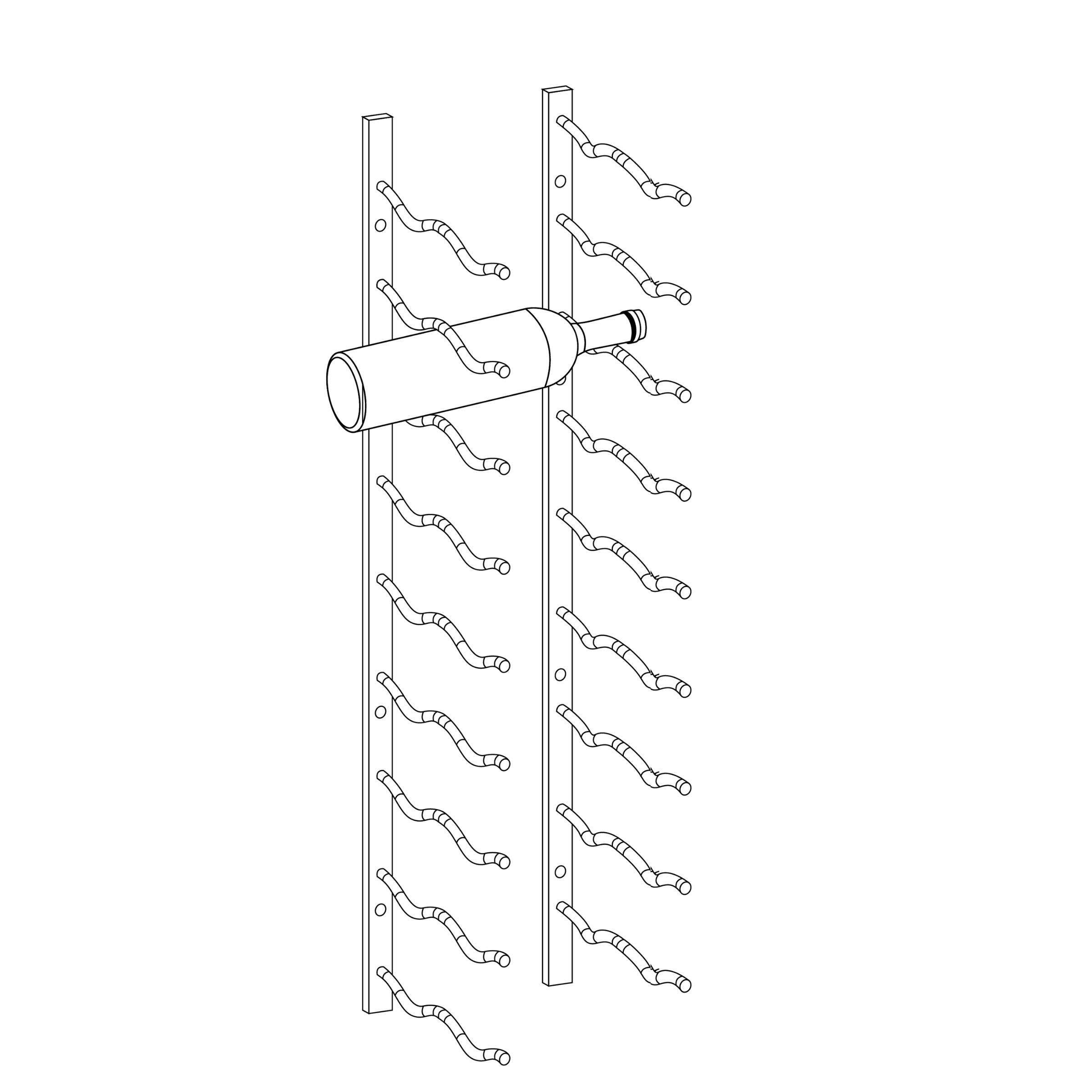 C-Type Label Display Wall Mounted Metal Wine Racks
