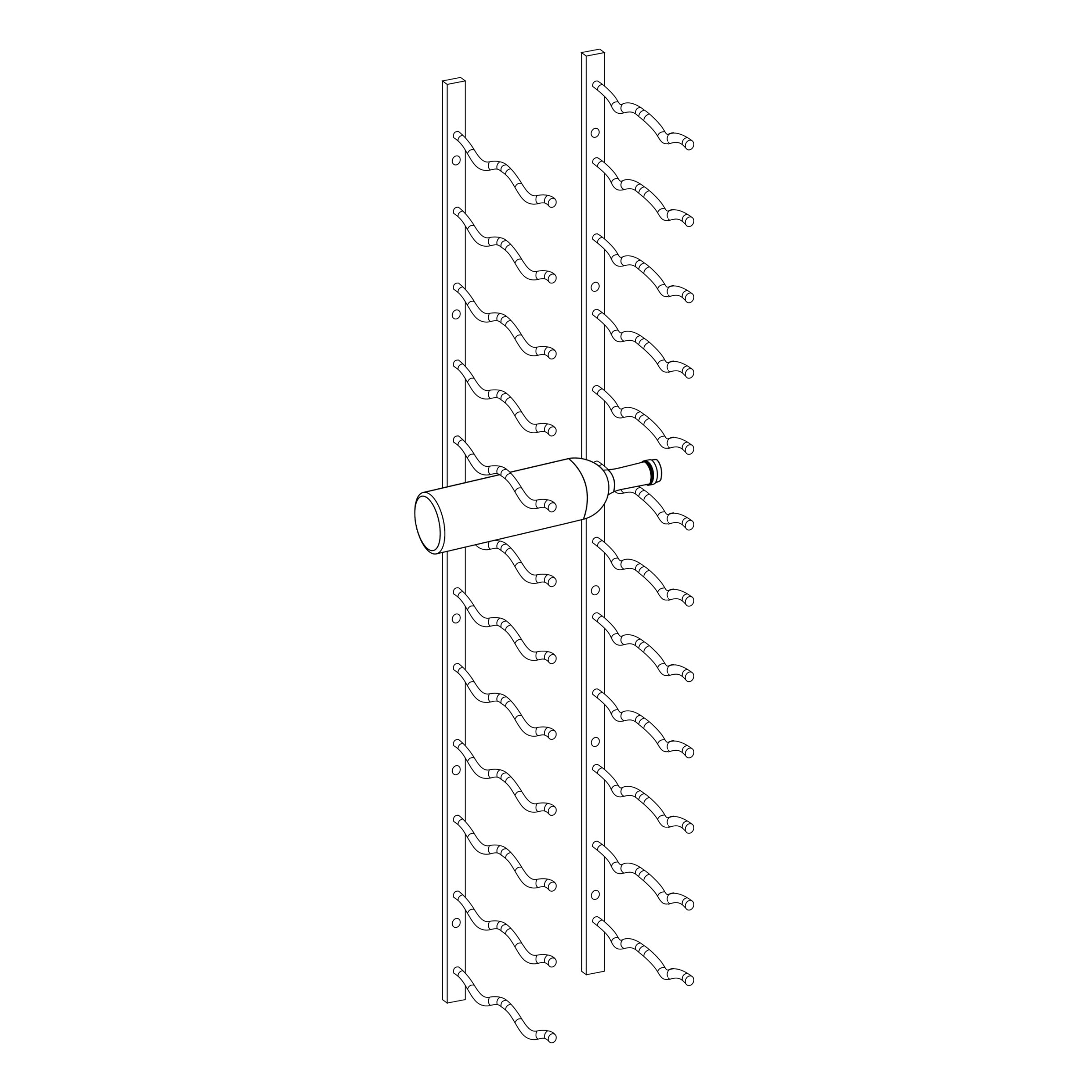 C-Type Label Display Wall Mounted Metal Wine Racks