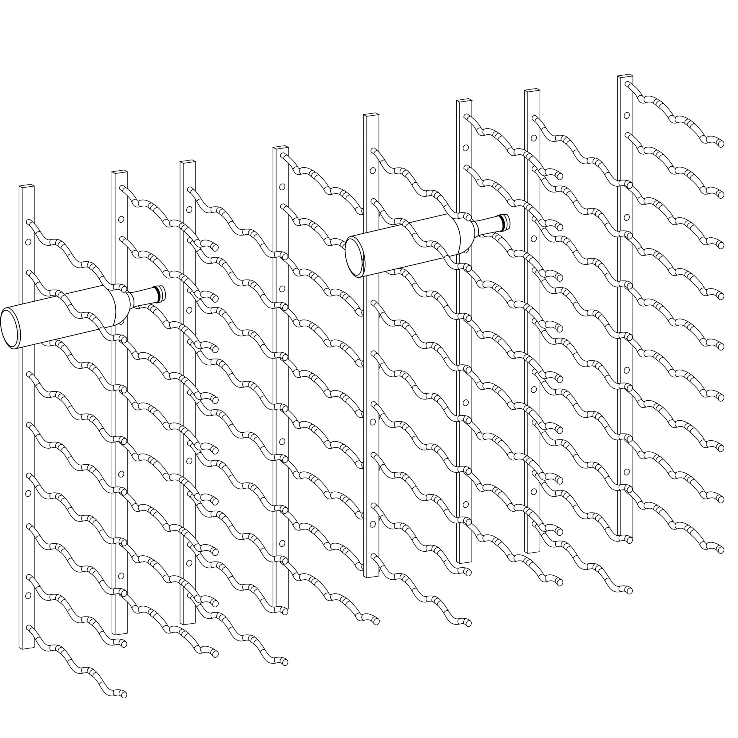 C-Type Label Display Wall Mounted Metal Wine Racks
