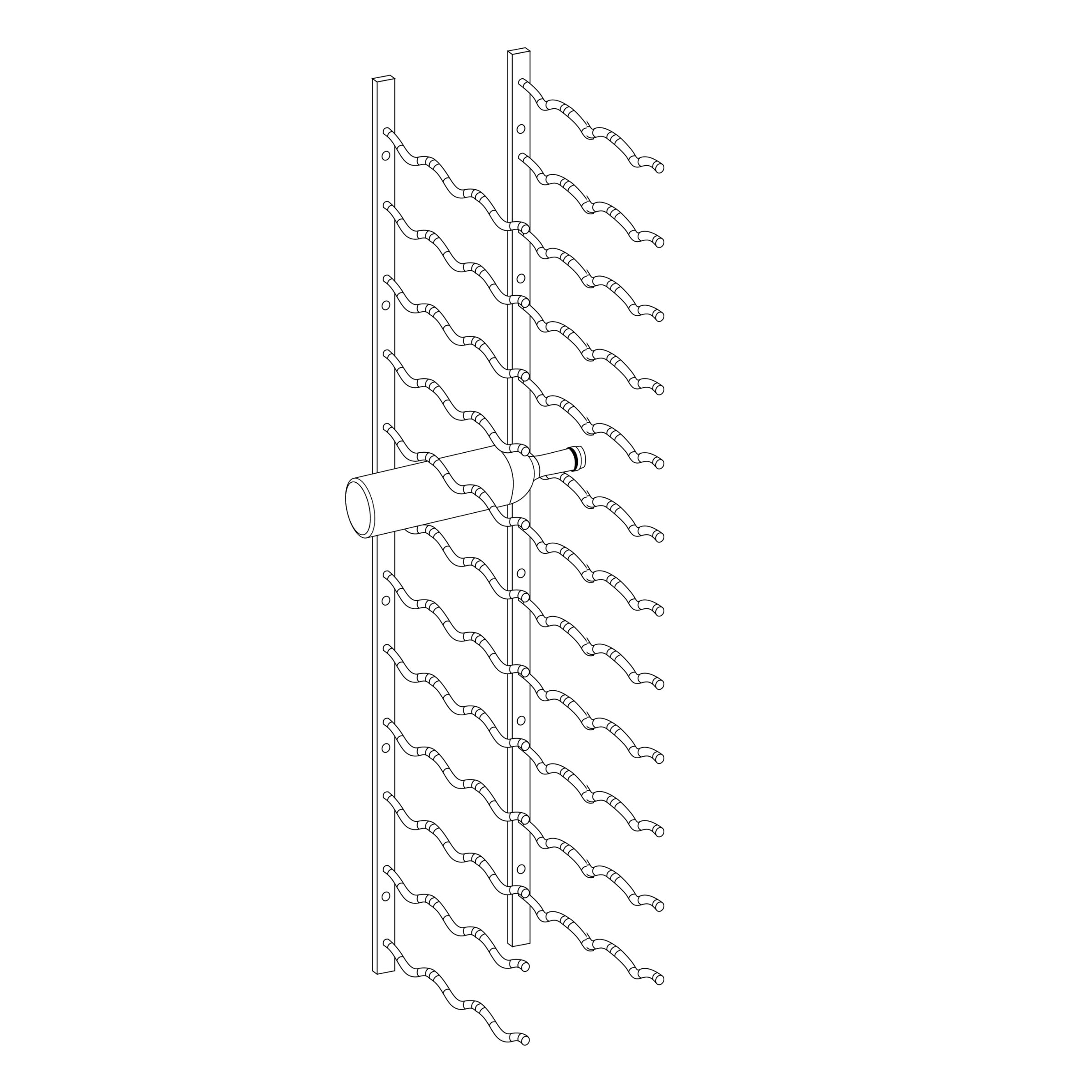 C-Type Label Display Wall Mounted Metal Wine Racks