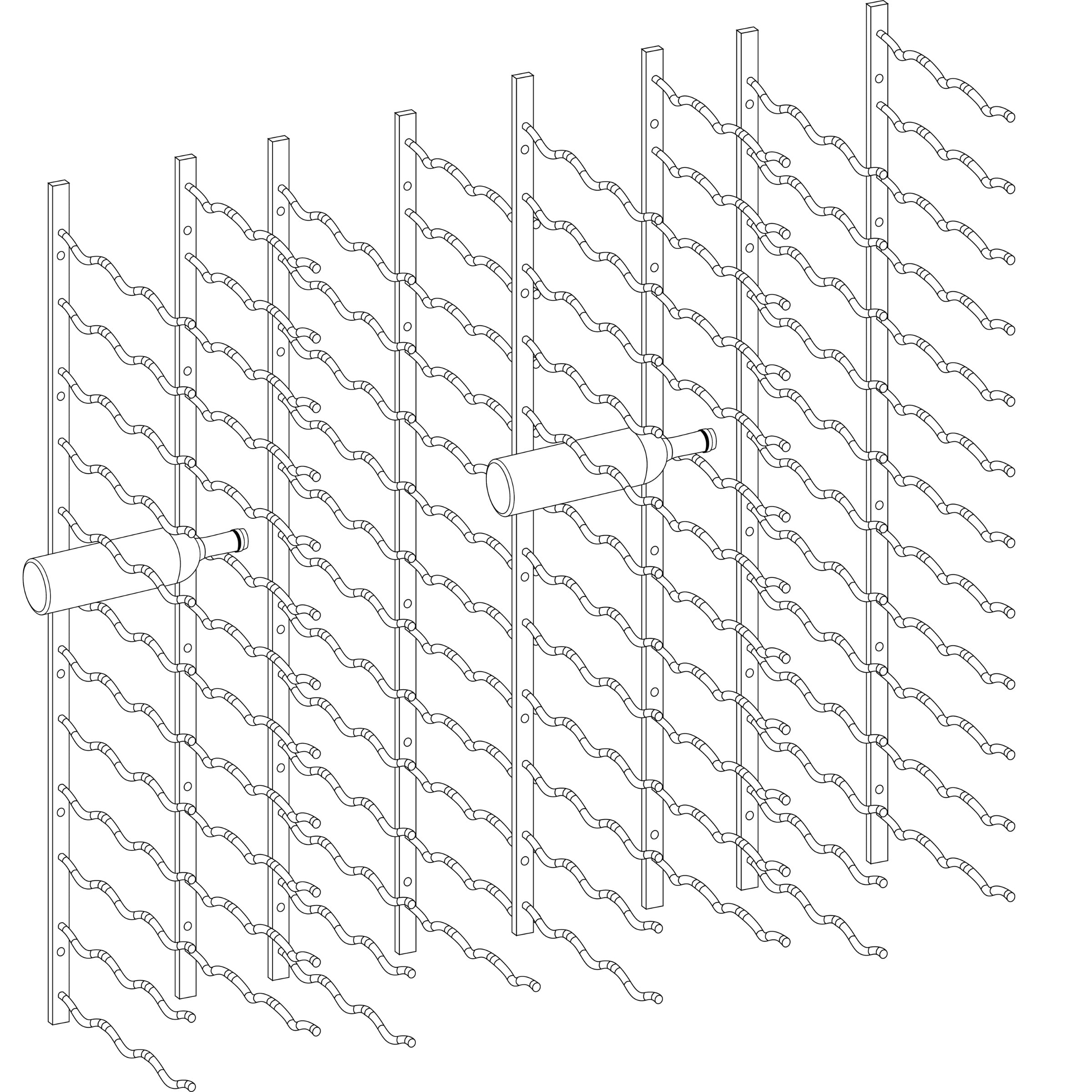 C-Type Label Display Wall Mounted Metal Wine Racks
