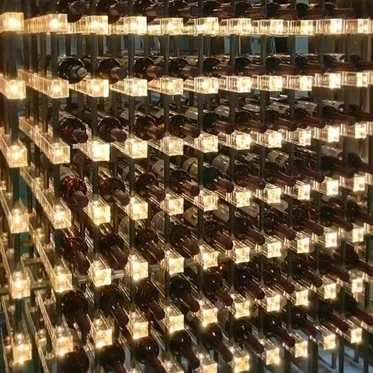 Elegant Acrylic and Metal Wine Racks with LED Lighting